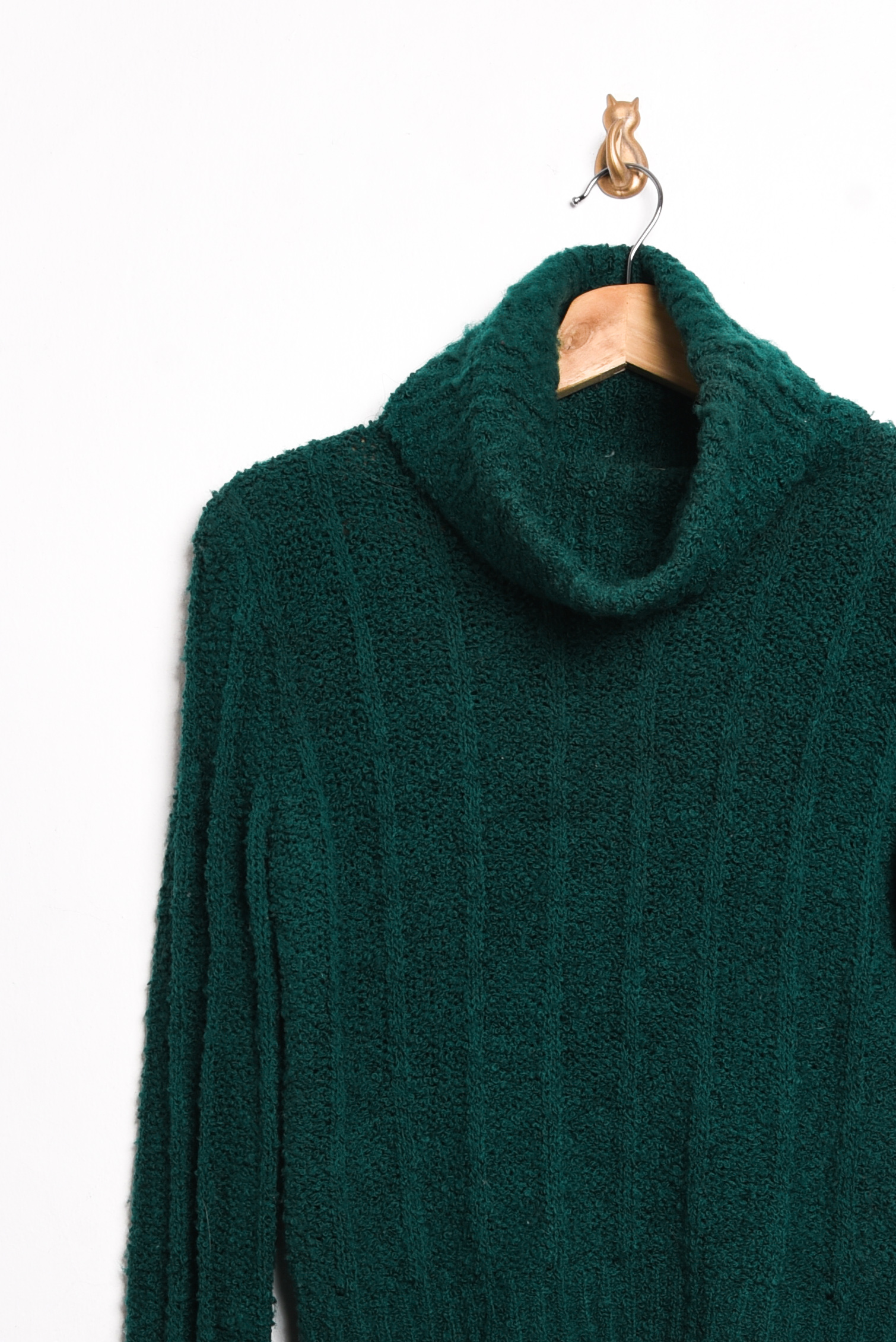 Chaleco turtleneck vintage green 70s