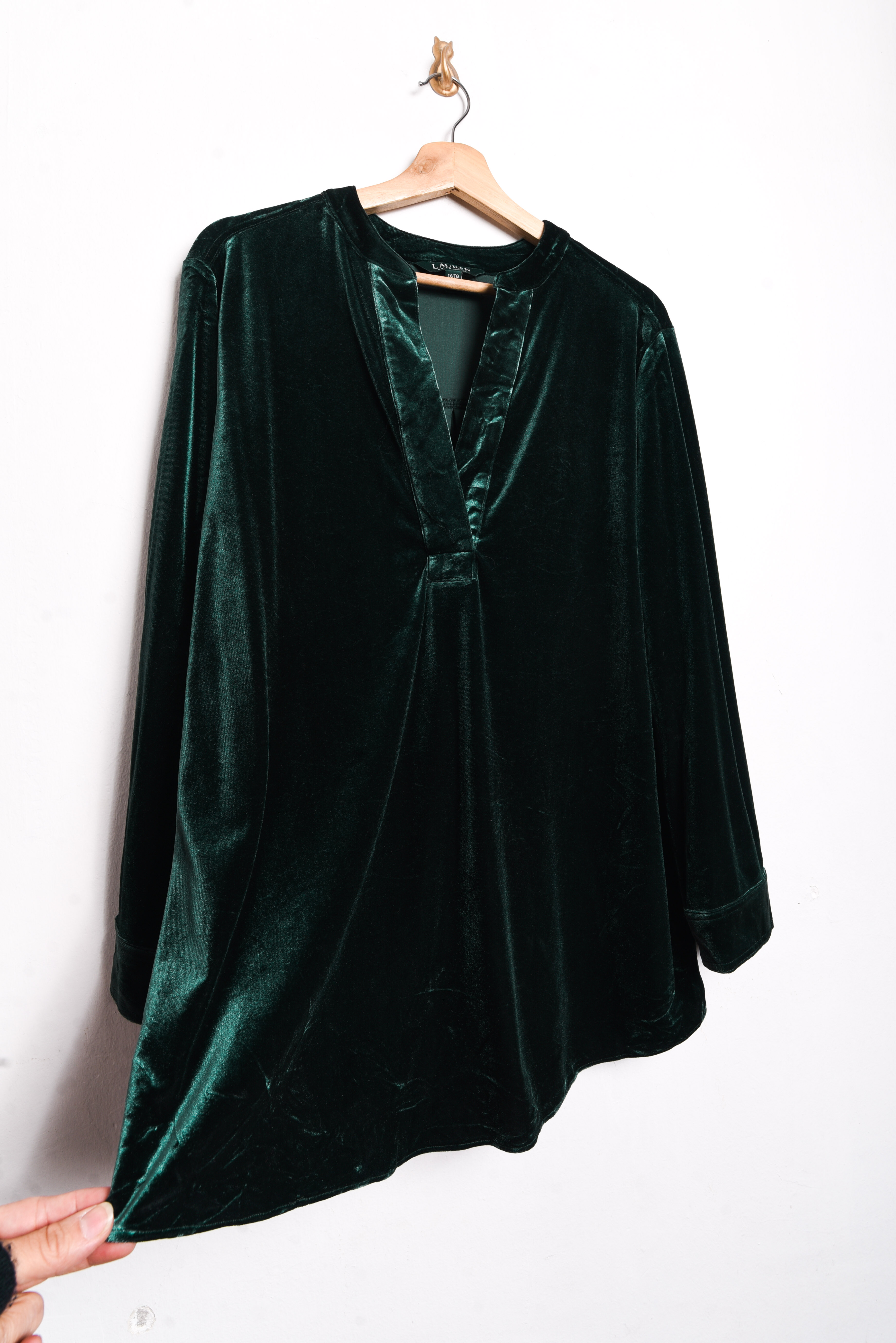Vestido velvet green Ralph Lauren