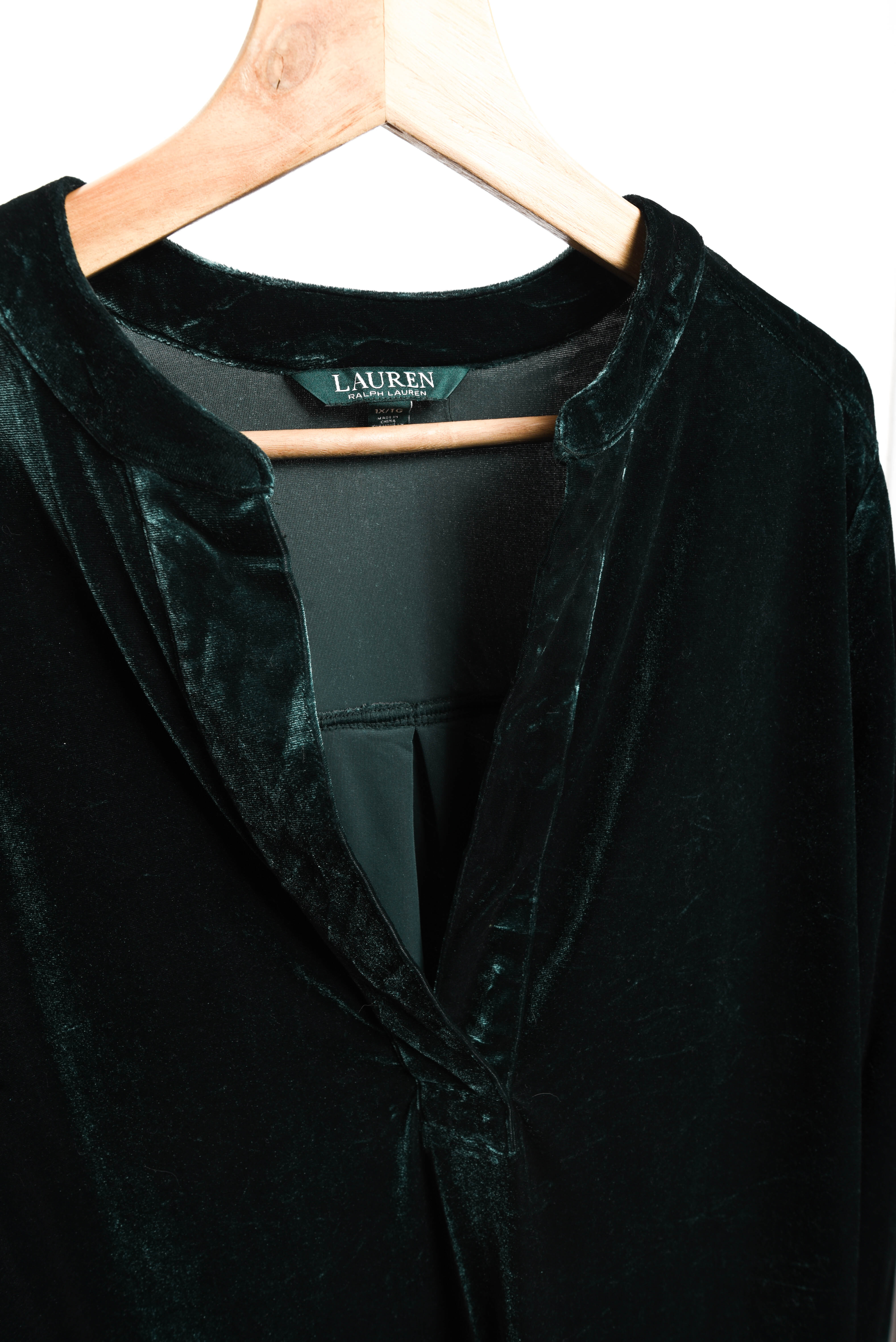 Vestido velvet green Ralph Lauren