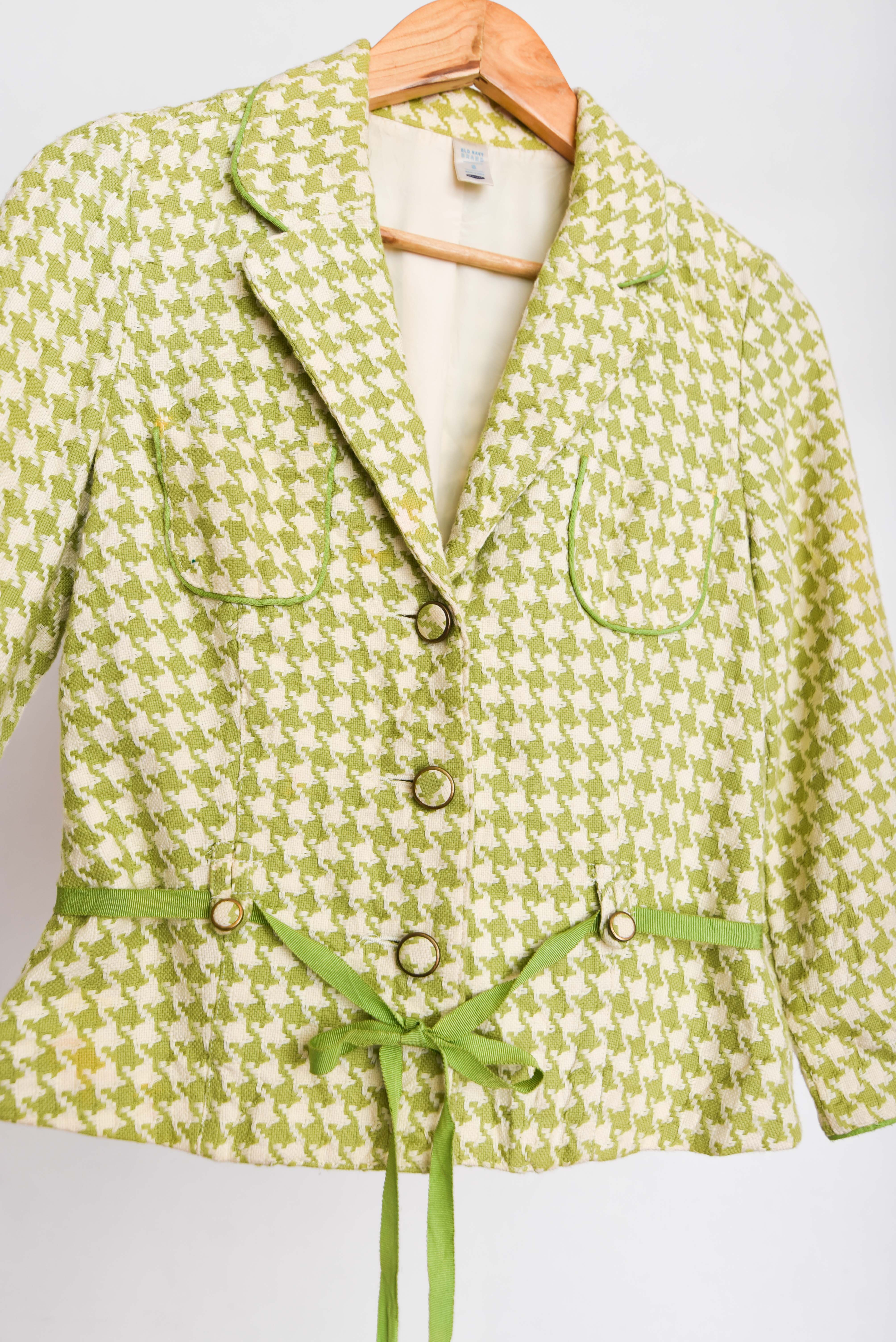 Blazer pata de gallo verde pastel 2005