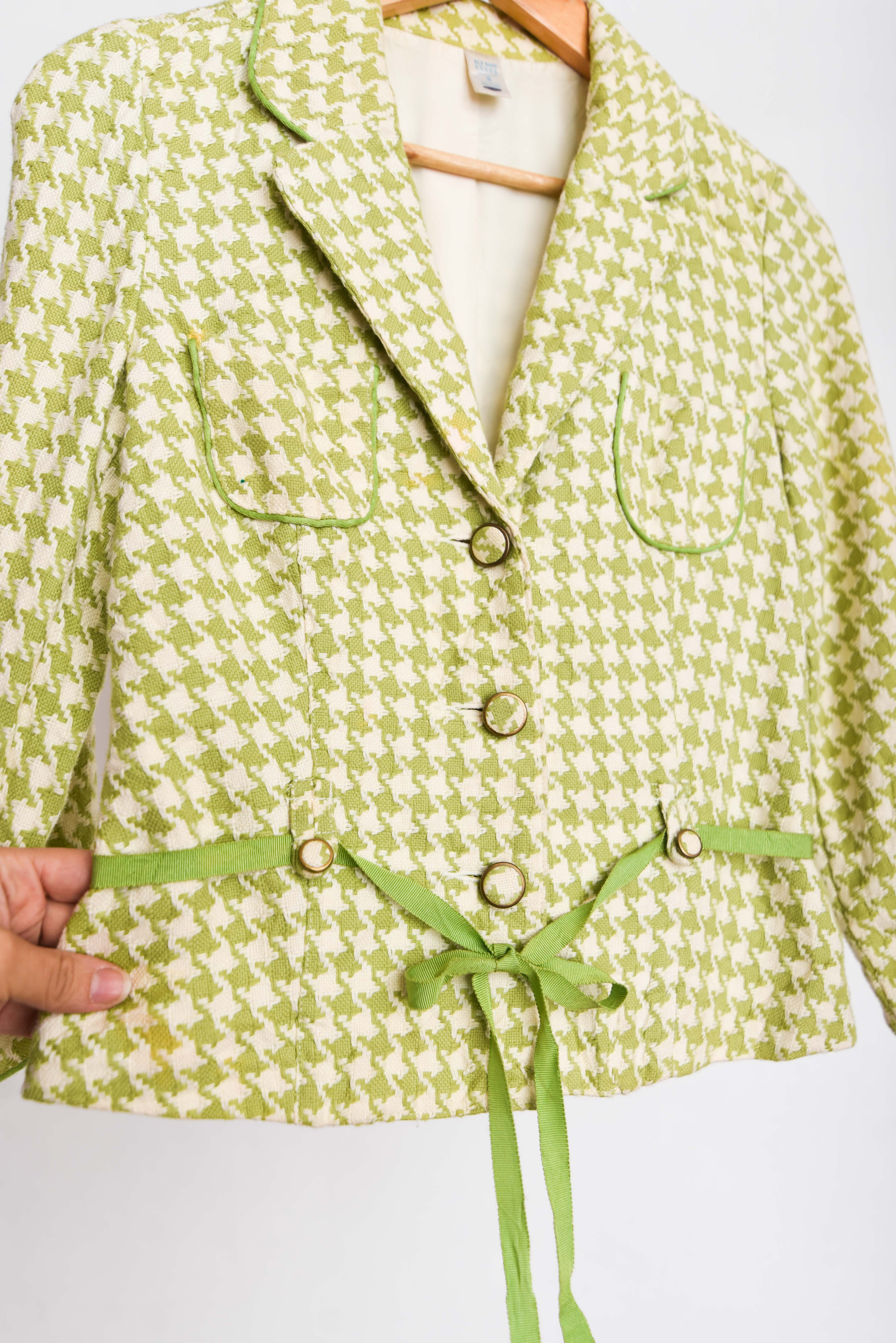 Blazer pata de gallo verde pastel 2005