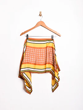 Pañuelo naranjo geométrico 70s