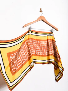 Pañuelo naranjo geométrico 70s