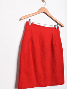 Falda true red wool vintage