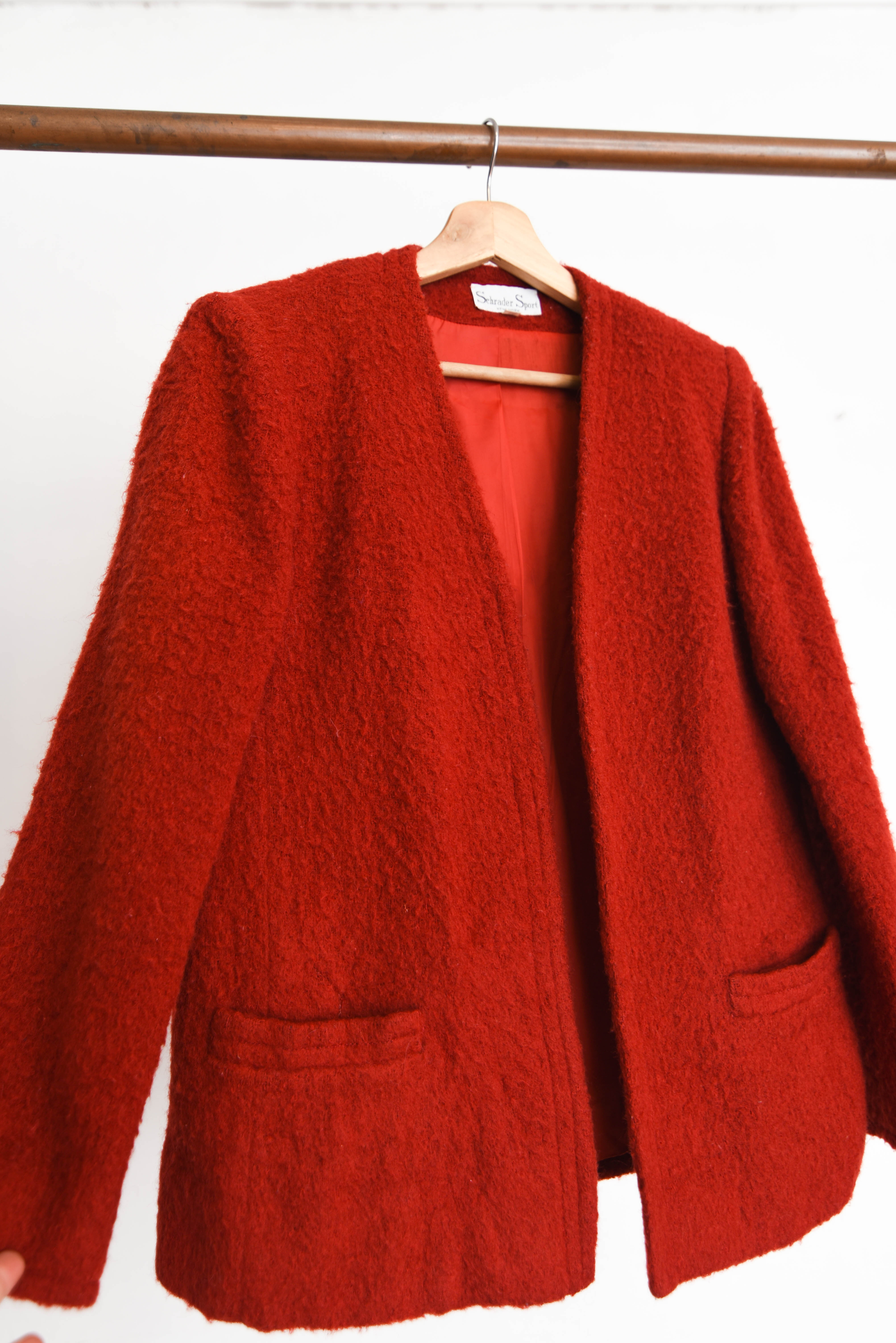 Blazer rojo lana texturada New York