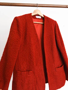 Blazer rojo lana texturada New York