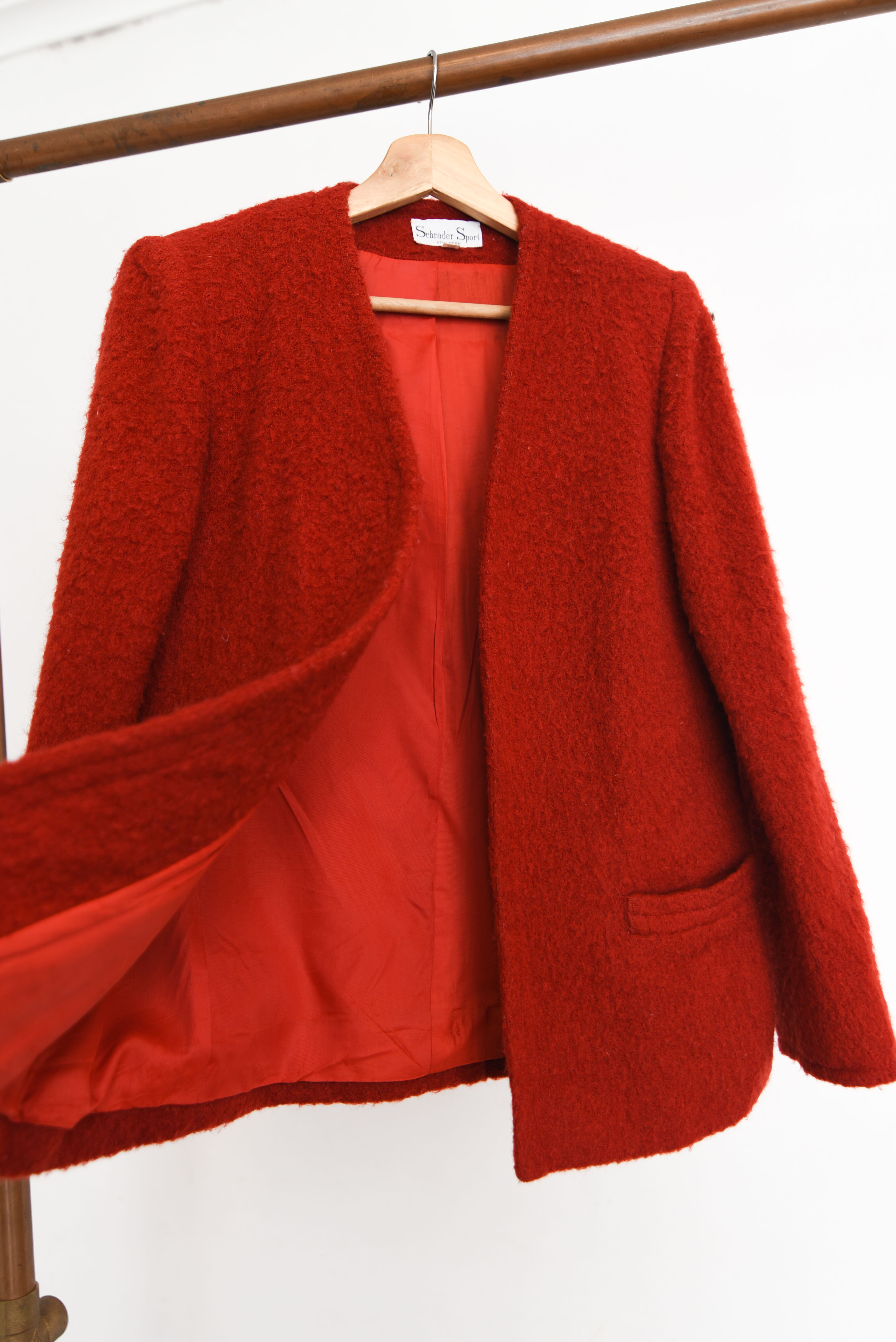 Blazer rojo lana texturada New York