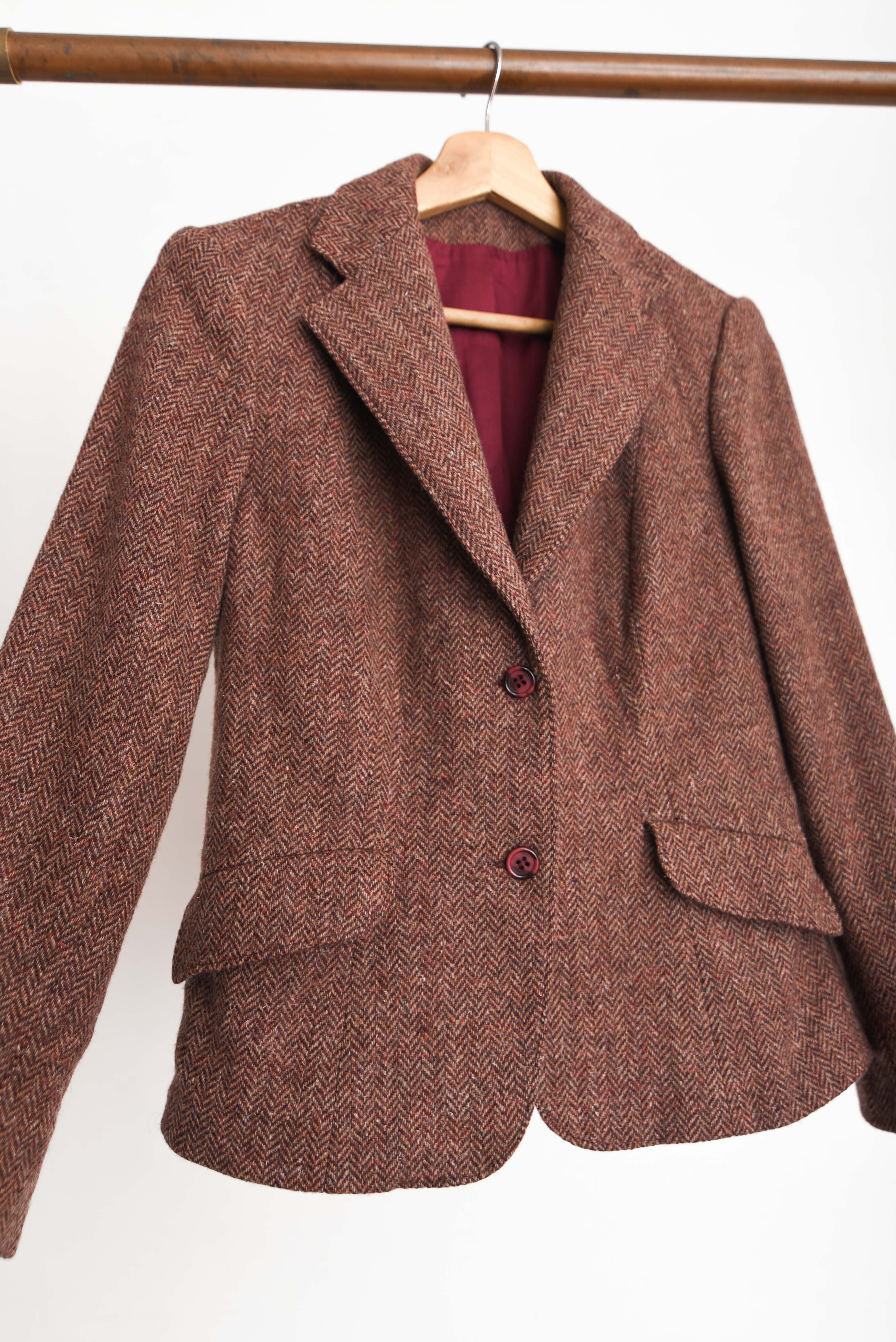 Blazer granate lana espiga 90s