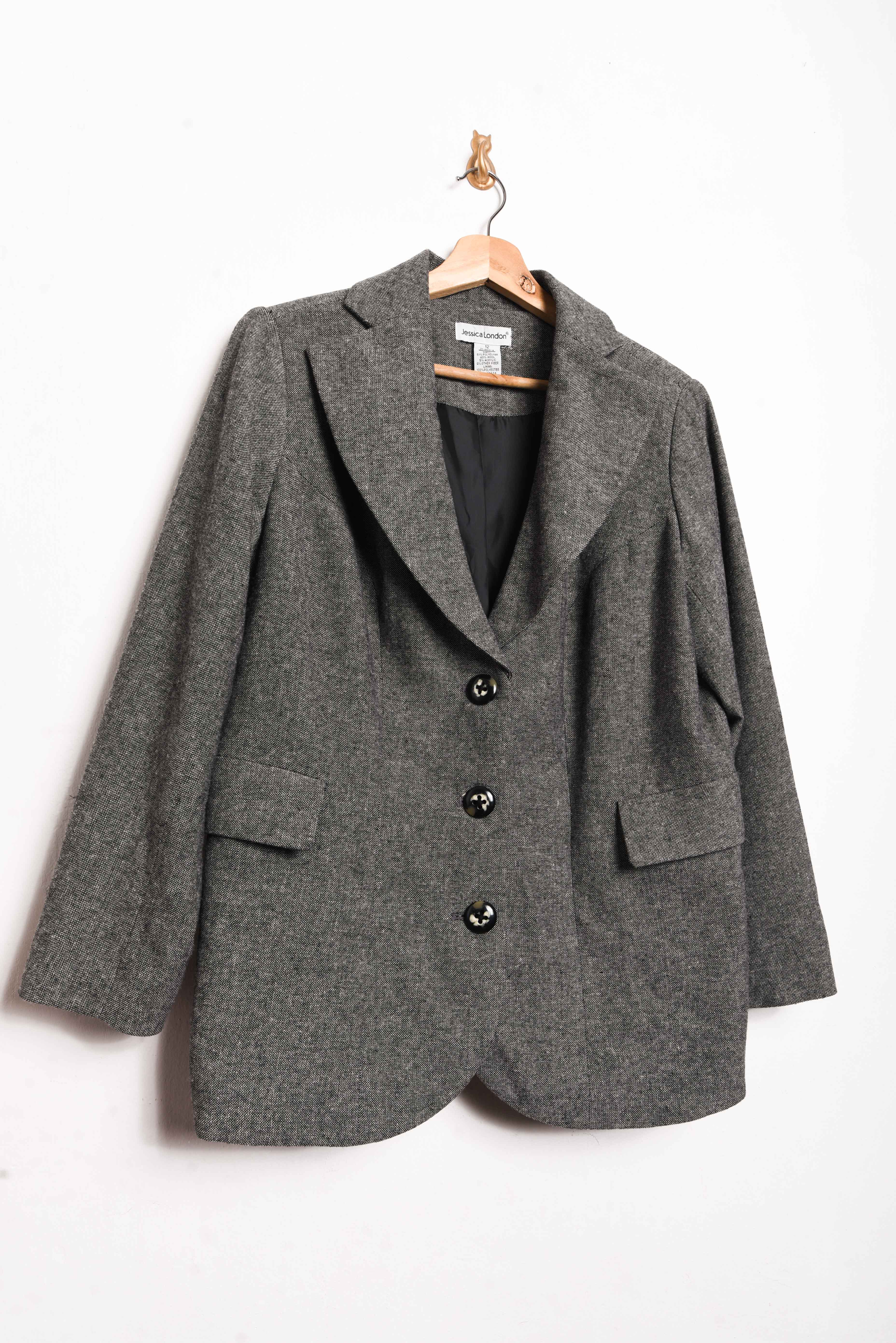 Blazer gris jaspeado botones