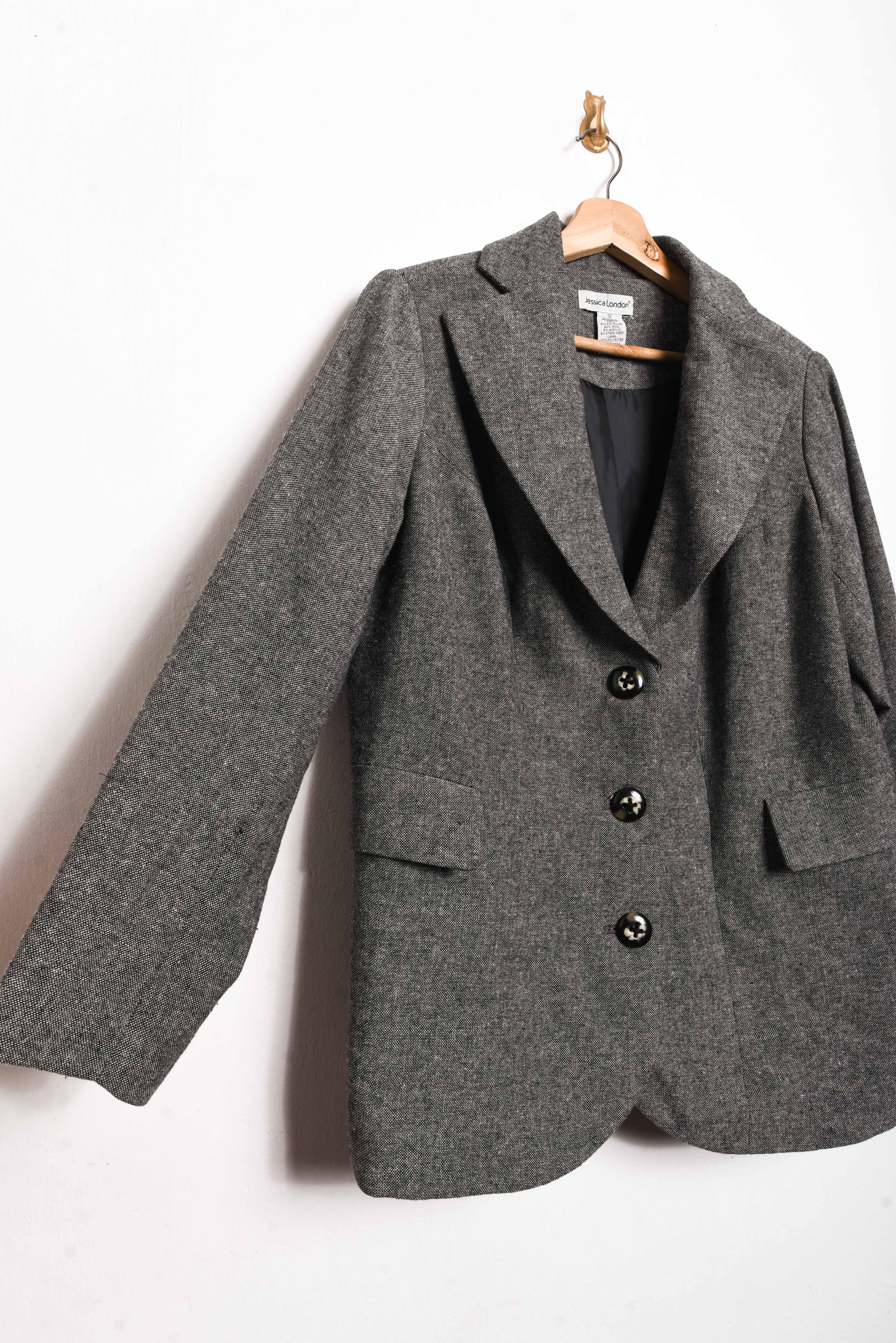 Blazer gris jaspeado botones