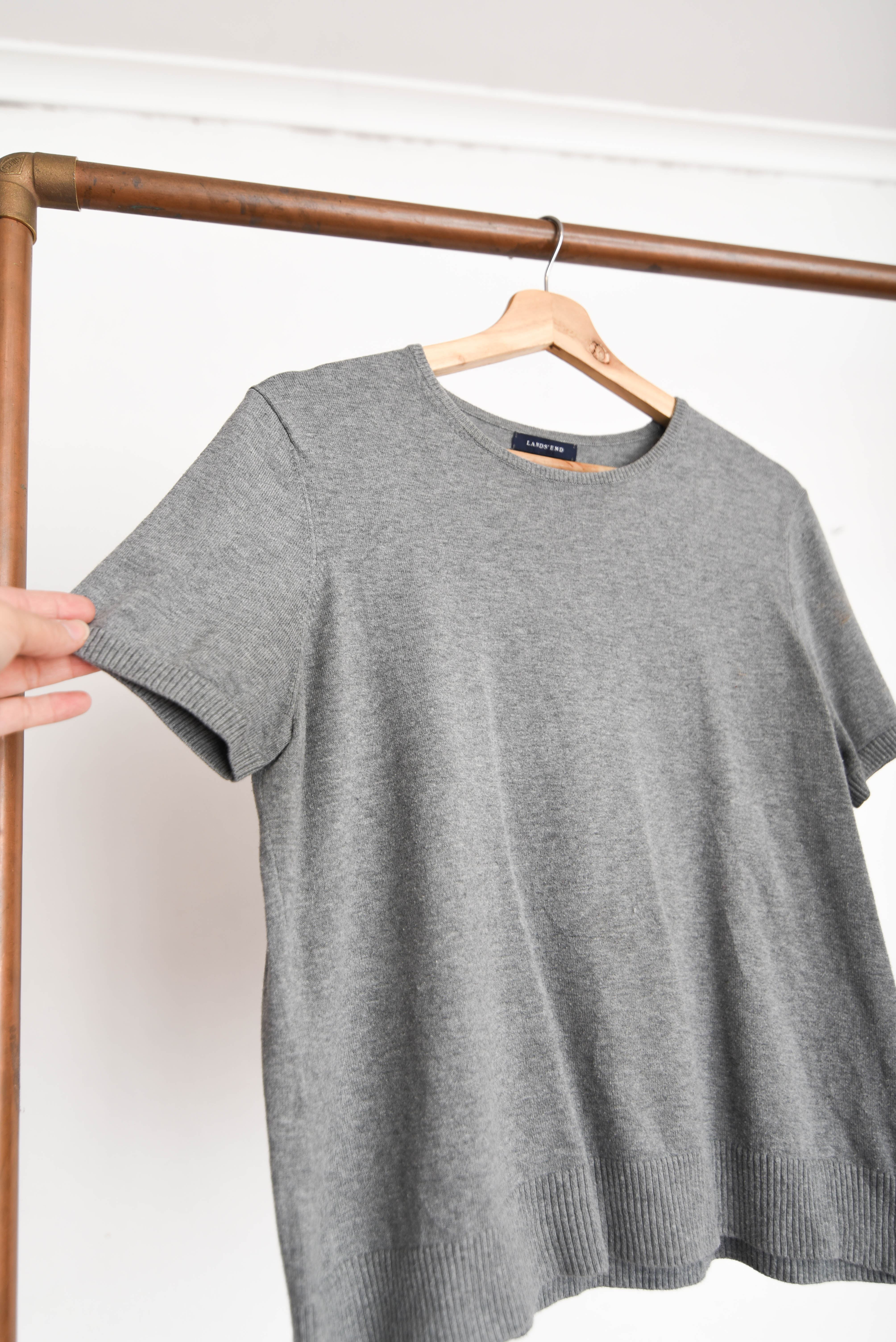 Top tejido gris basic