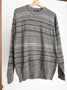 Chaleco gris rayado 90s