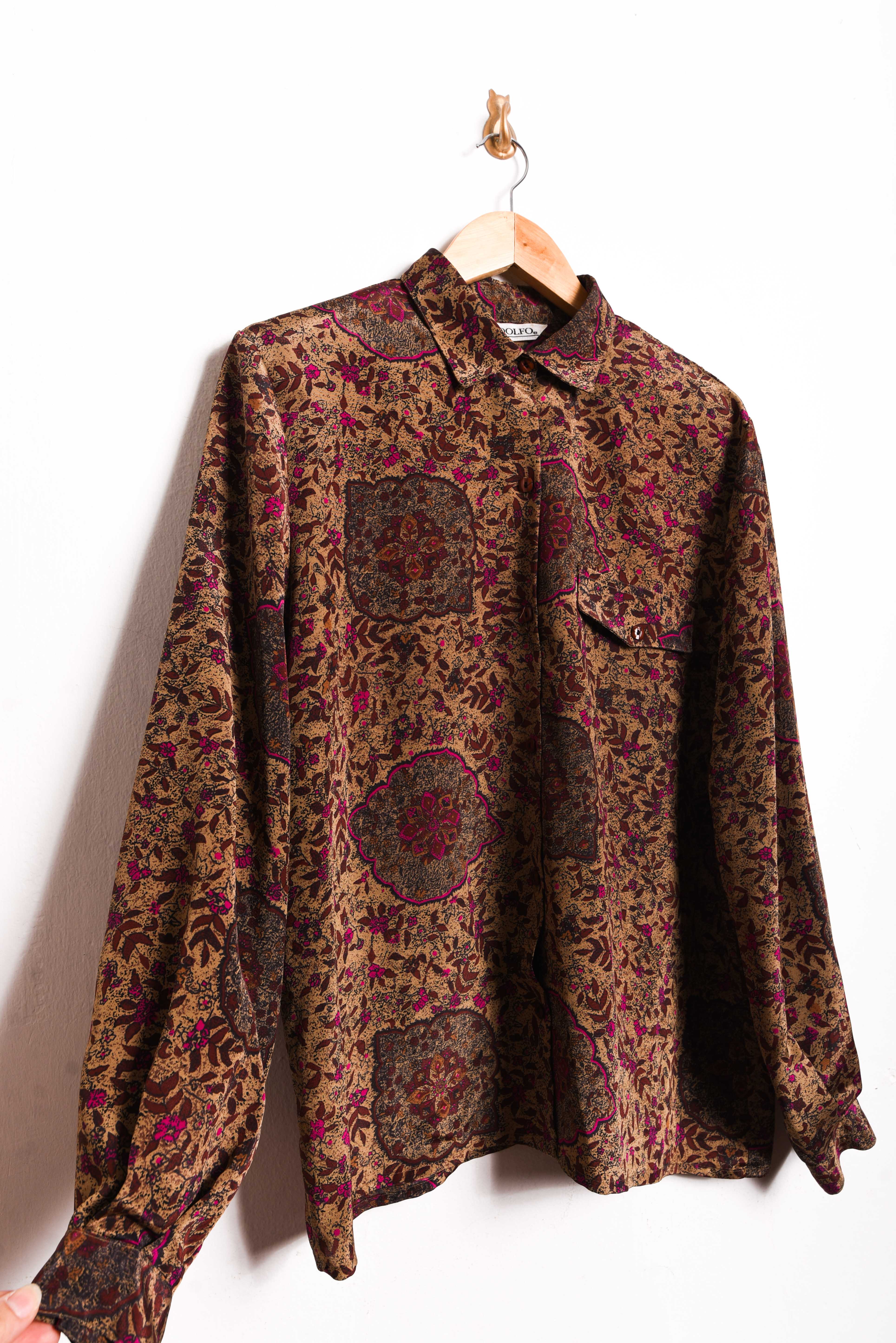 Blusa café vintage otoñal