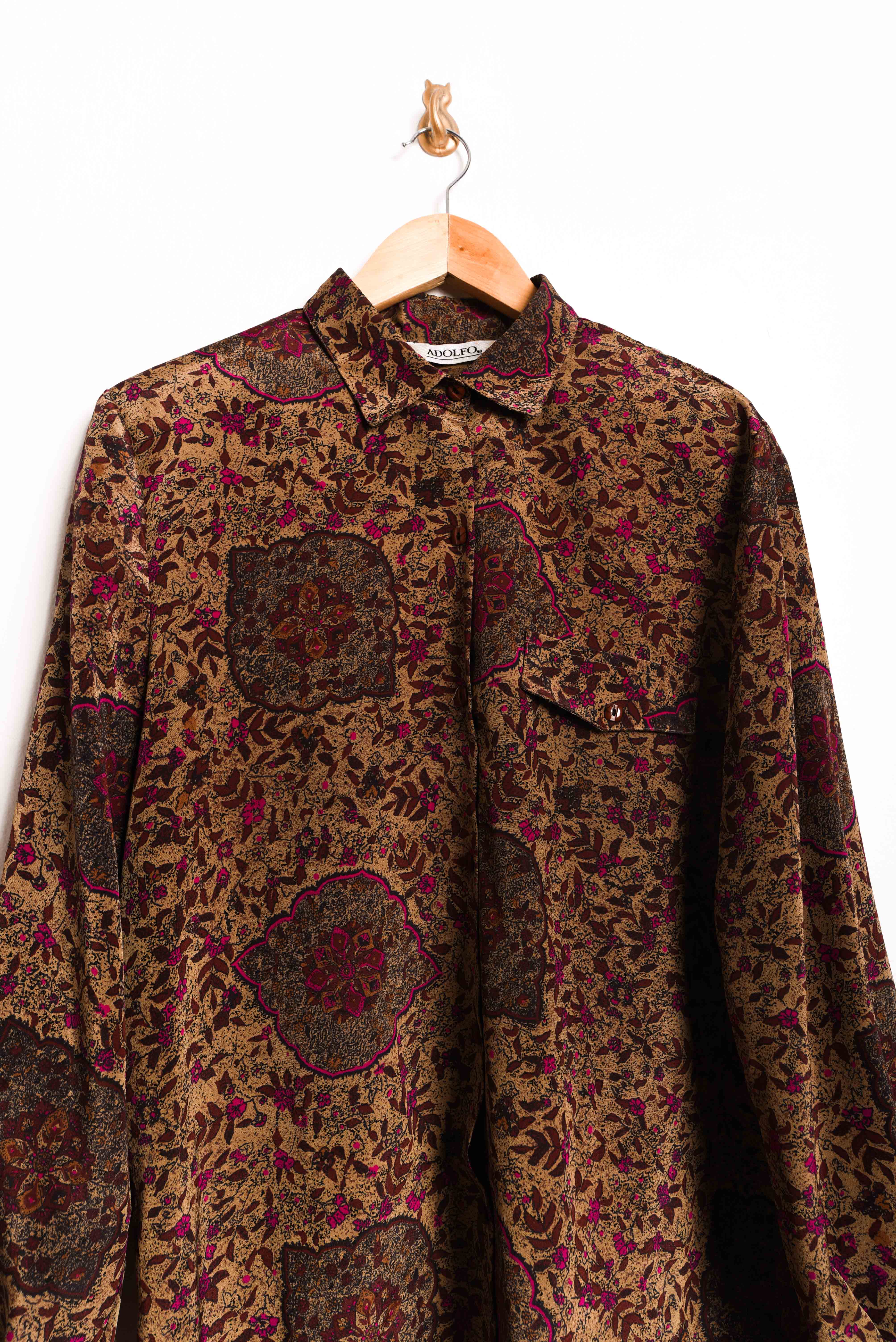 Blusa café vintage otoñal