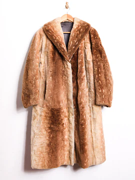 Abrigo café faux fur vintage