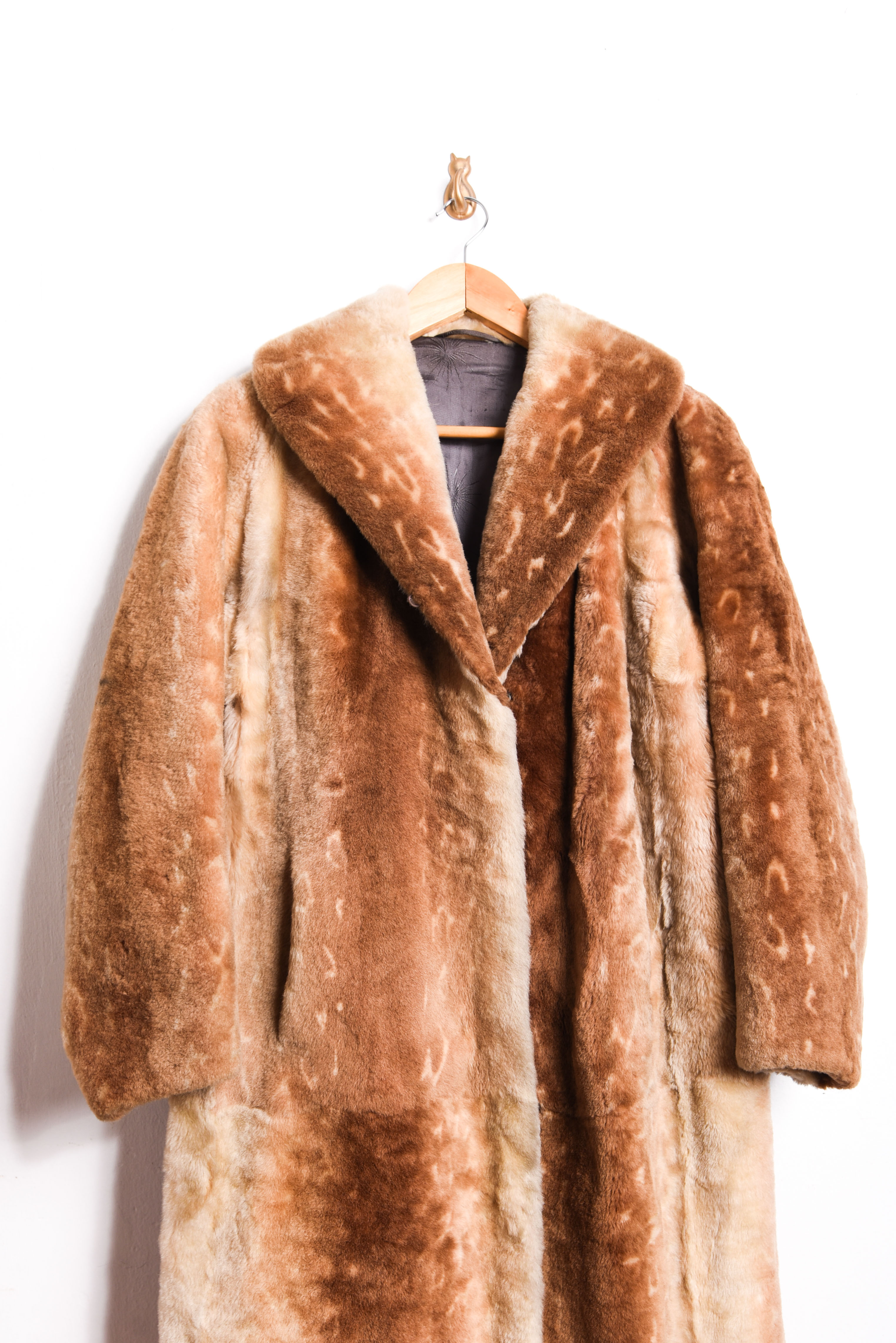 Abrigo café faux fur vintage