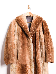 Abrigo café faux fur vintage
