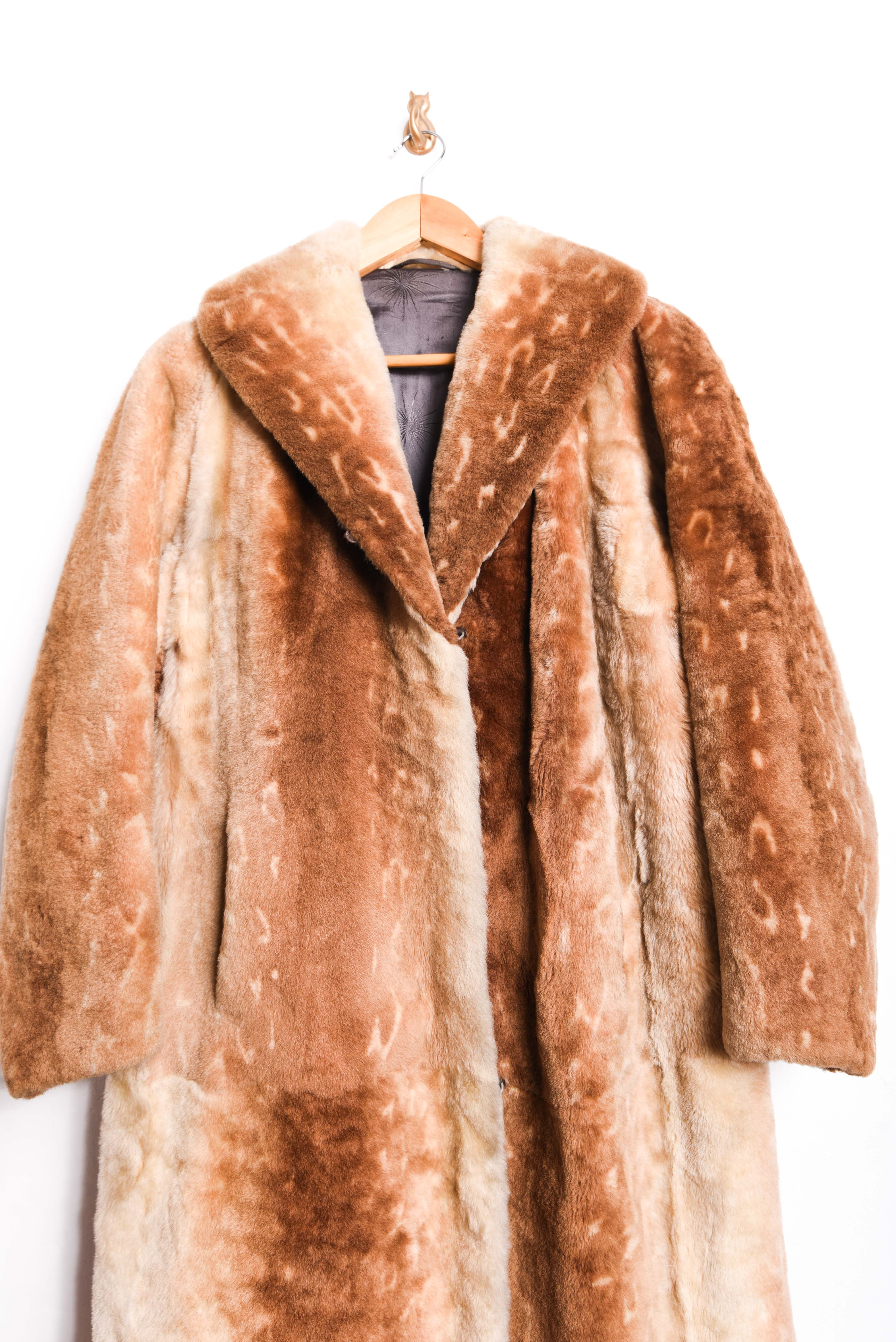 Abrigo café faux fur vintage