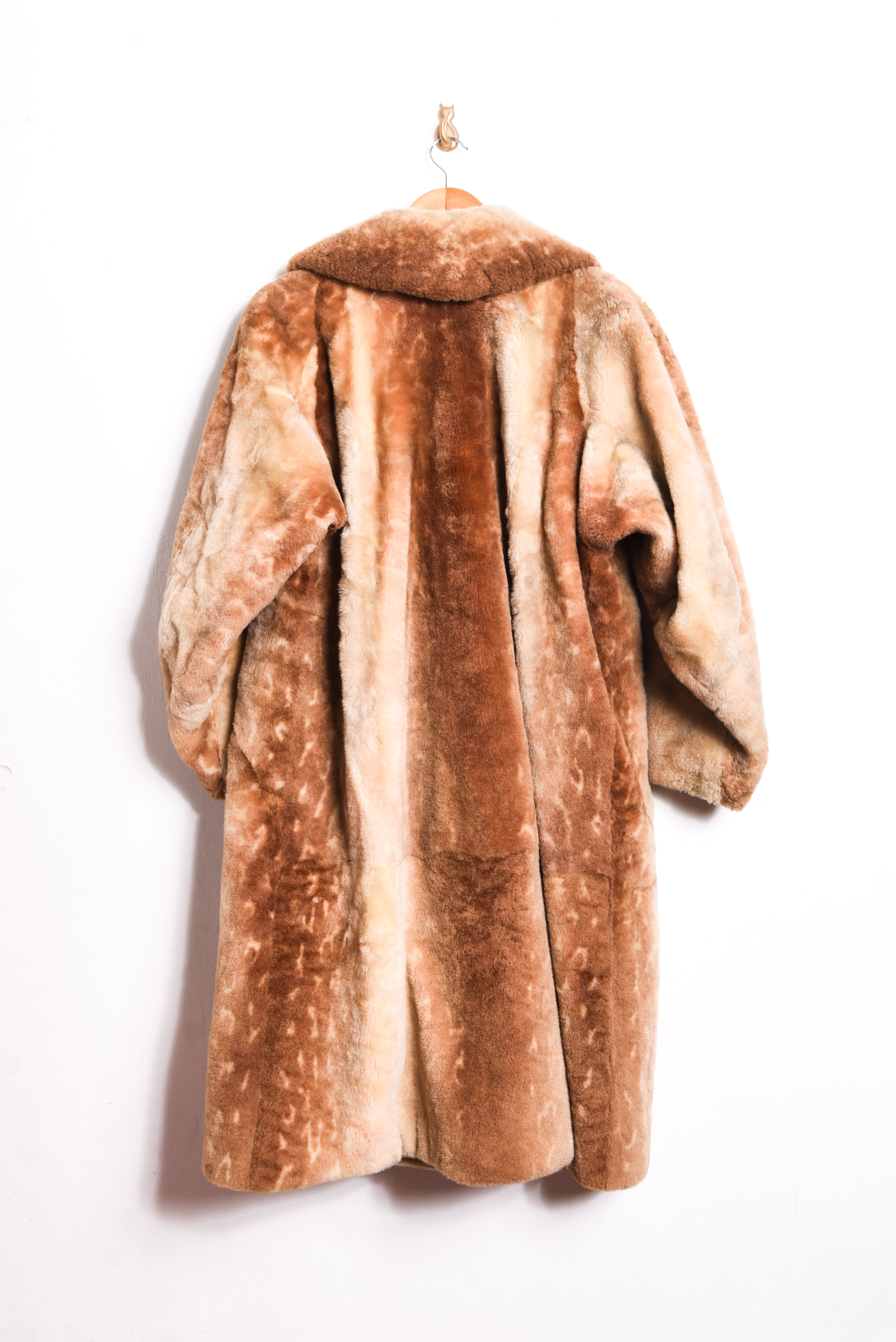 Abrigo café faux fur vintage