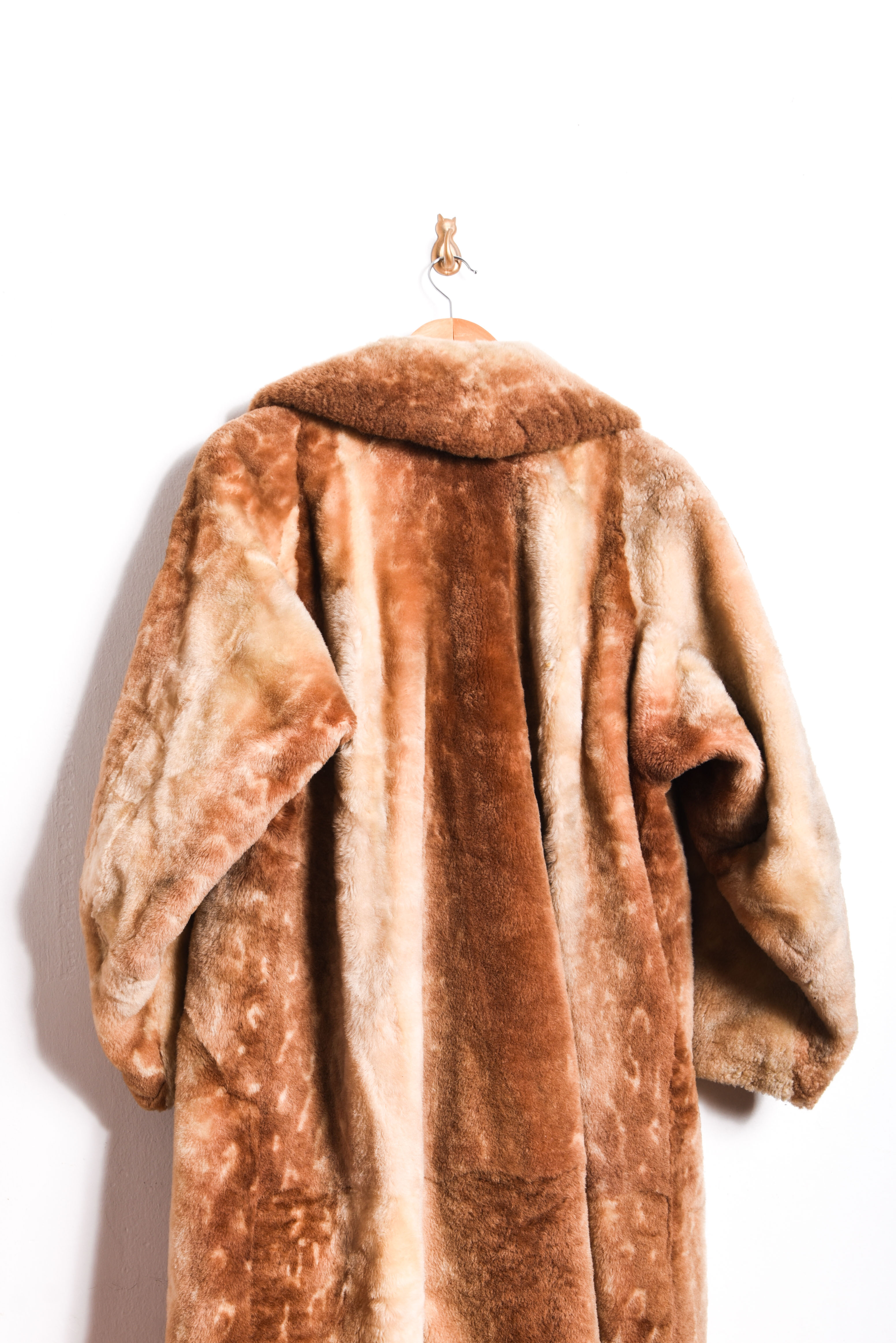 Abrigo café faux fur vintage