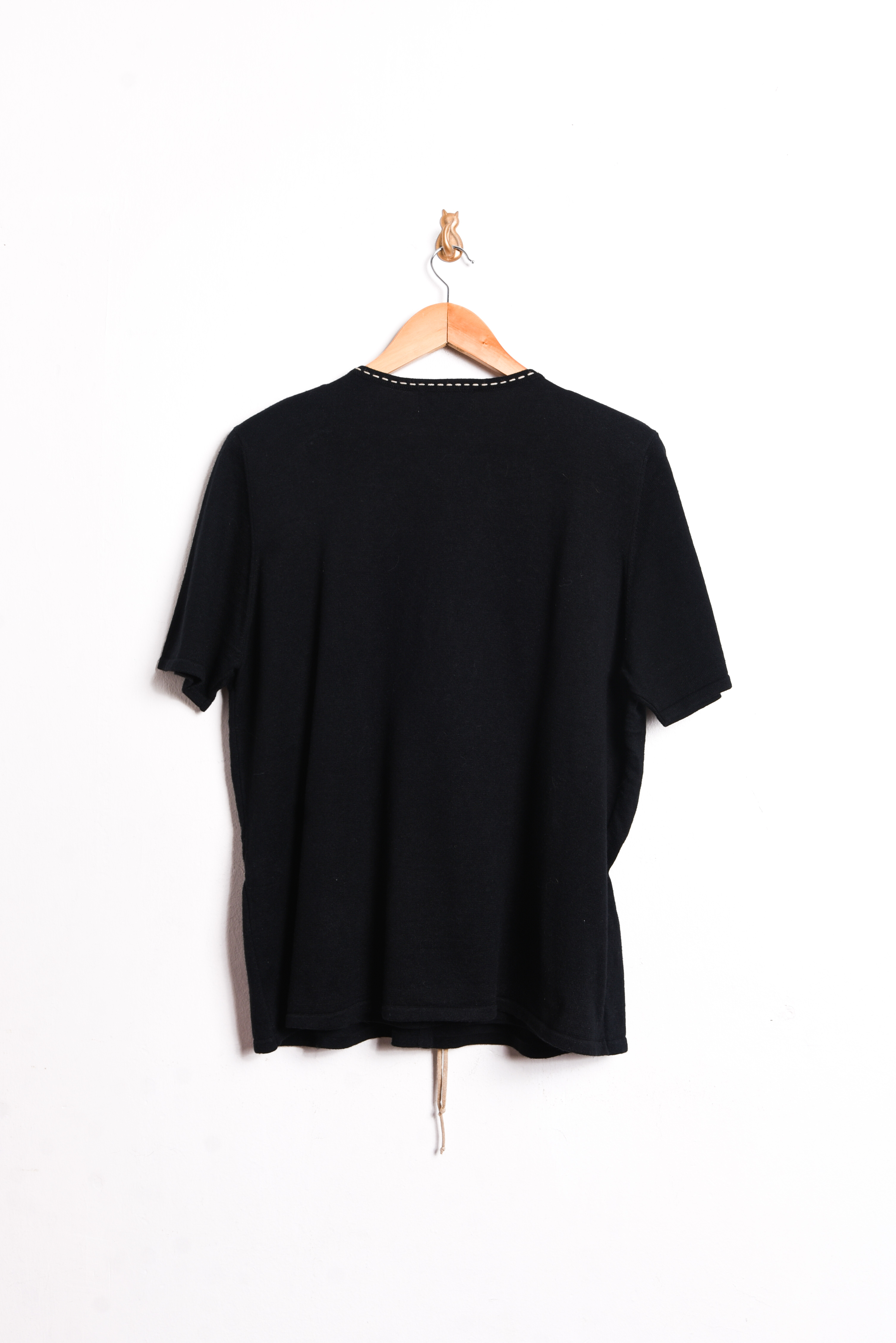 Top tejido negro rombos
