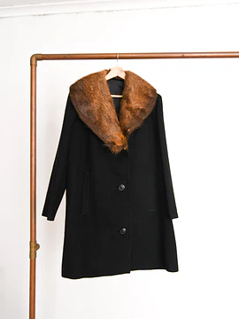 Abrigo negro vintage 60s