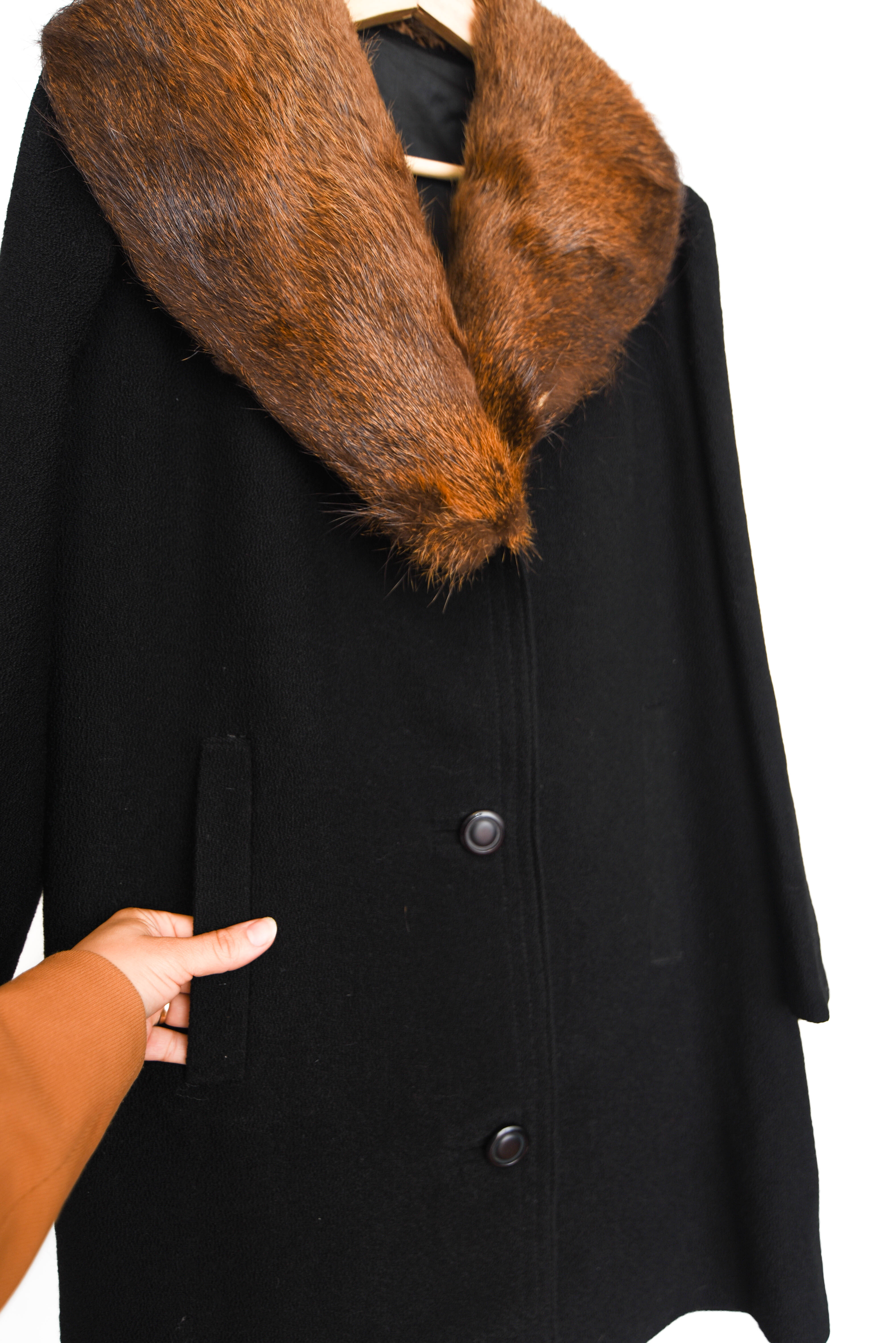 Abrigo negro vintage 60s