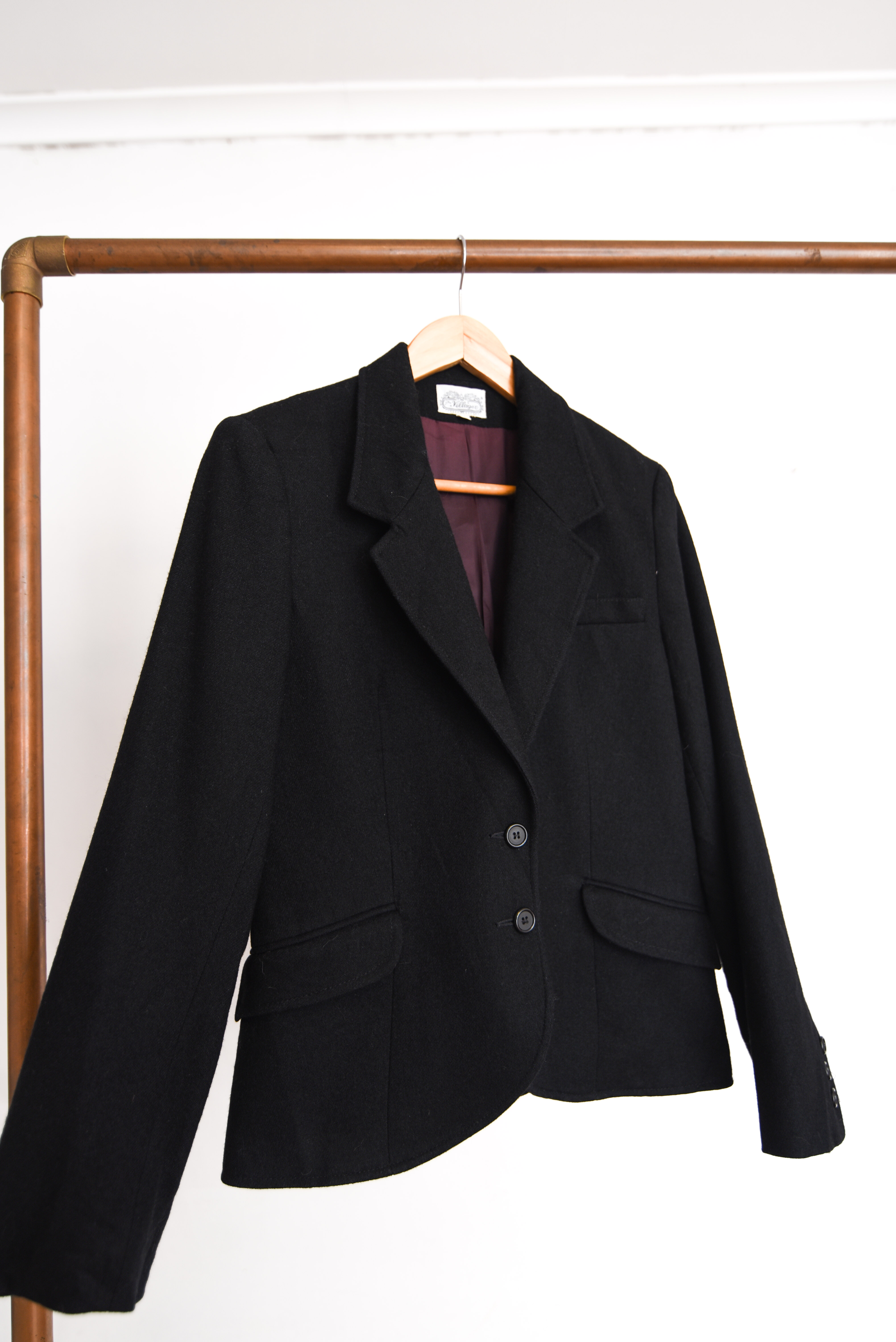 Blazer negro lana 90s