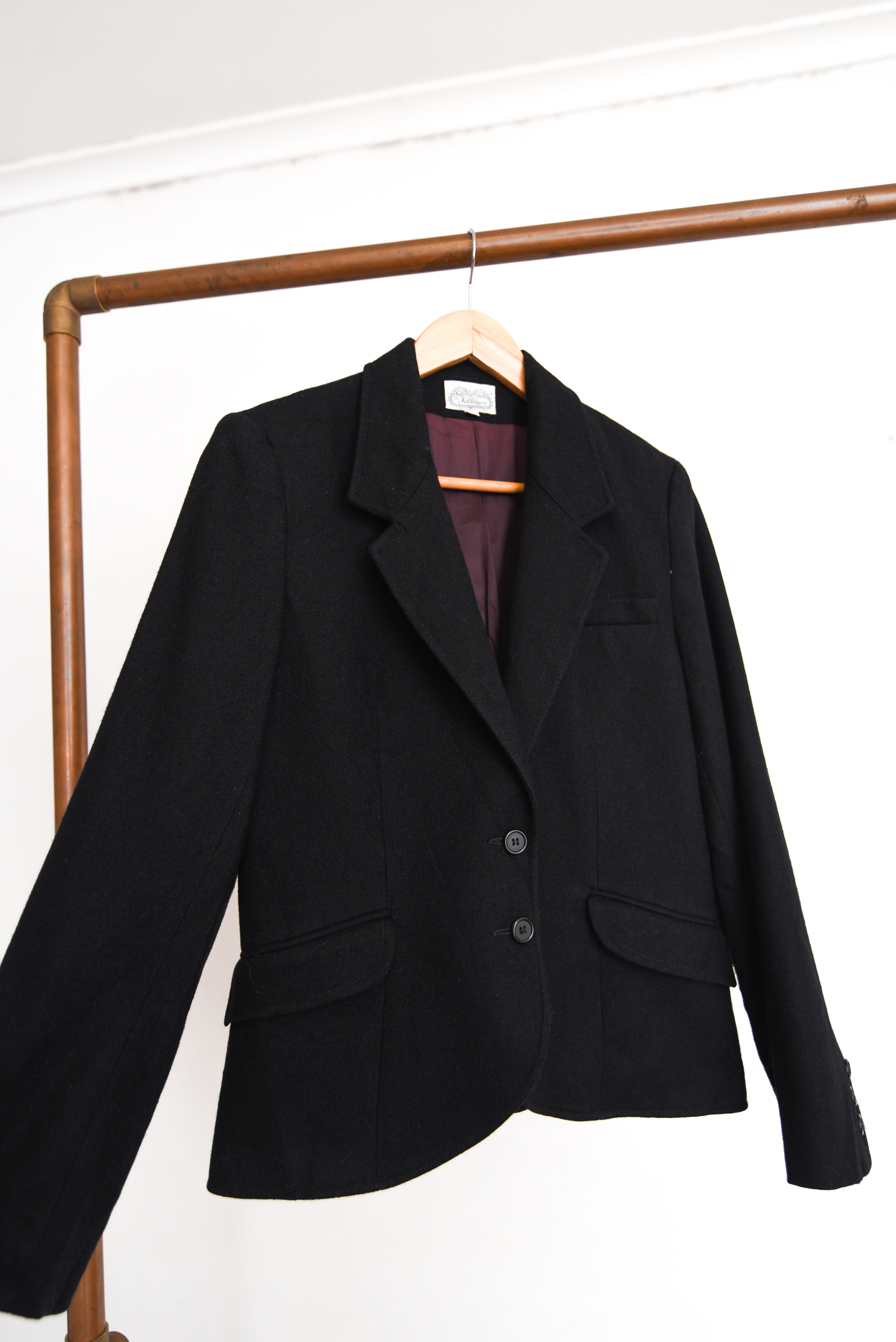Blazer negro lana 90s