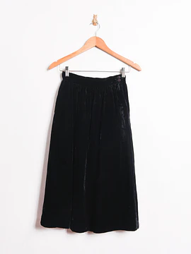 Falda terciopelo negro vintage midi