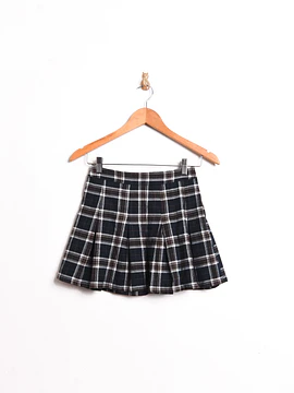 Mini falda navy tartán
