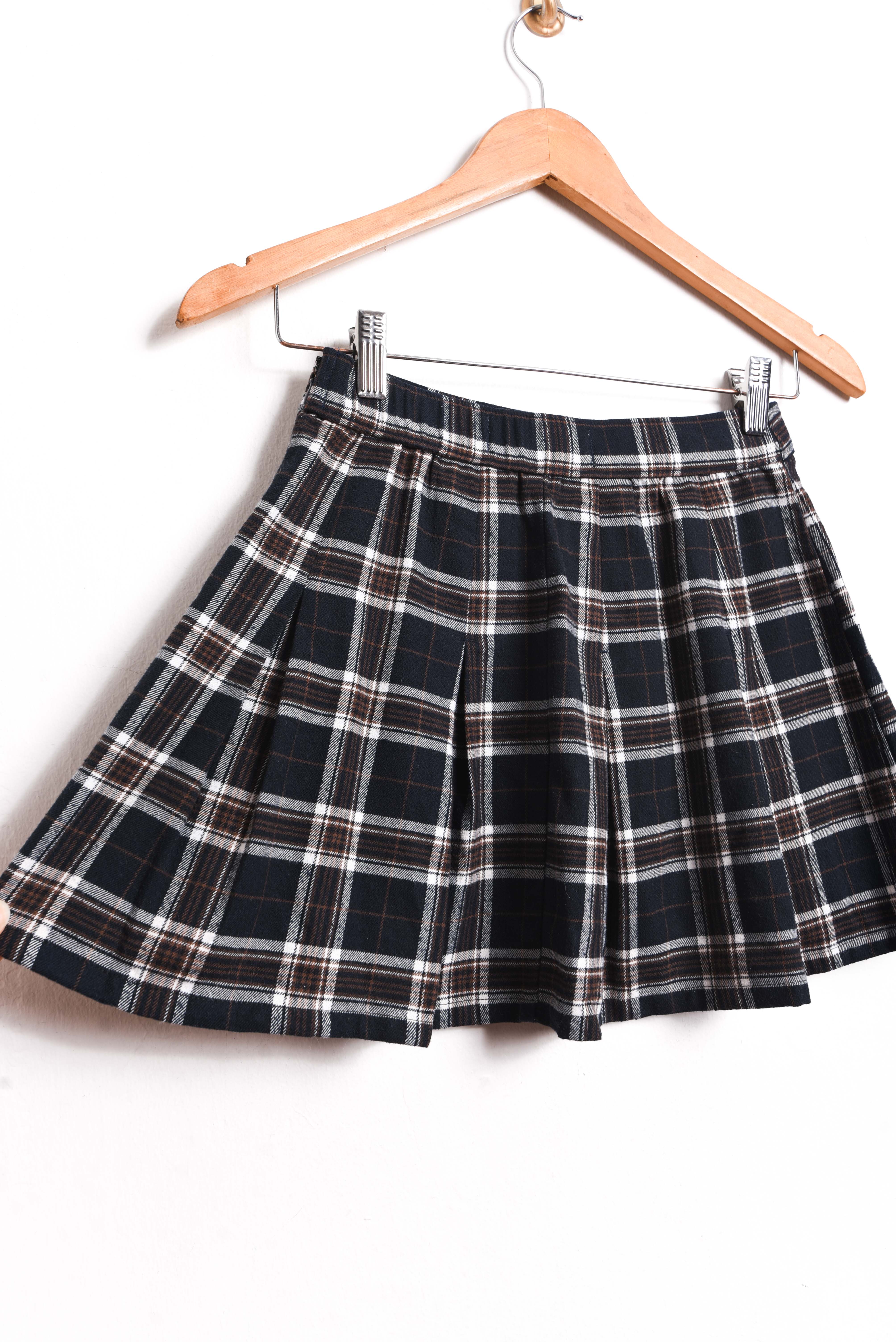 Mini falda navy tartán