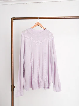 Chaleco vintage lila bordado