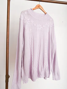 Chaleco vintage lila bordado