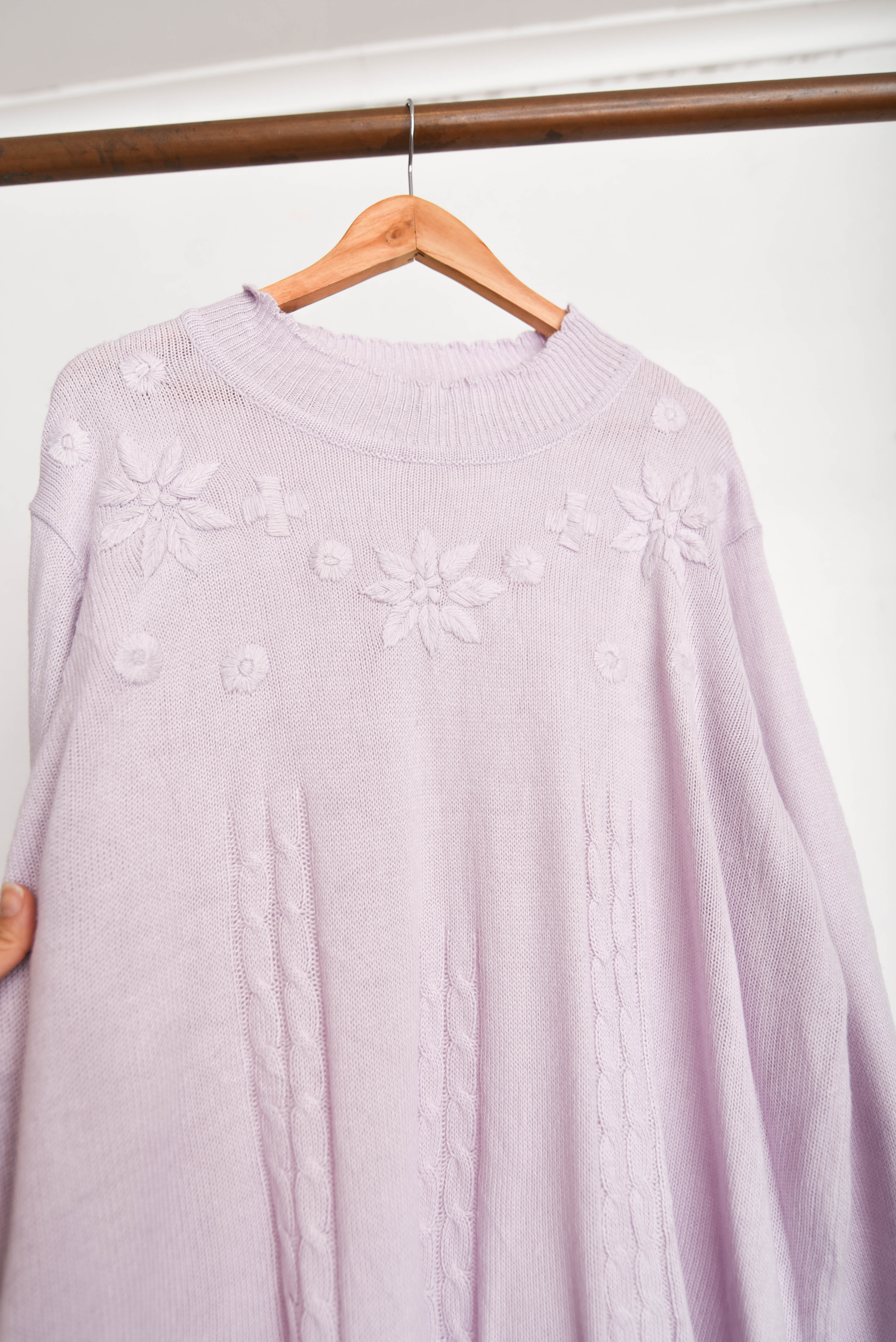 Chaleco vintage lila bordado