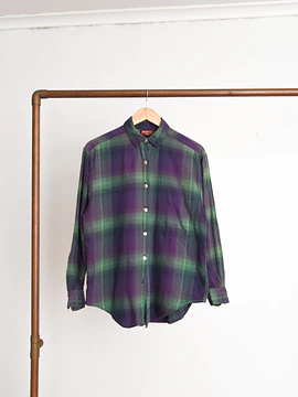 Camisa 90s tartán purple green
