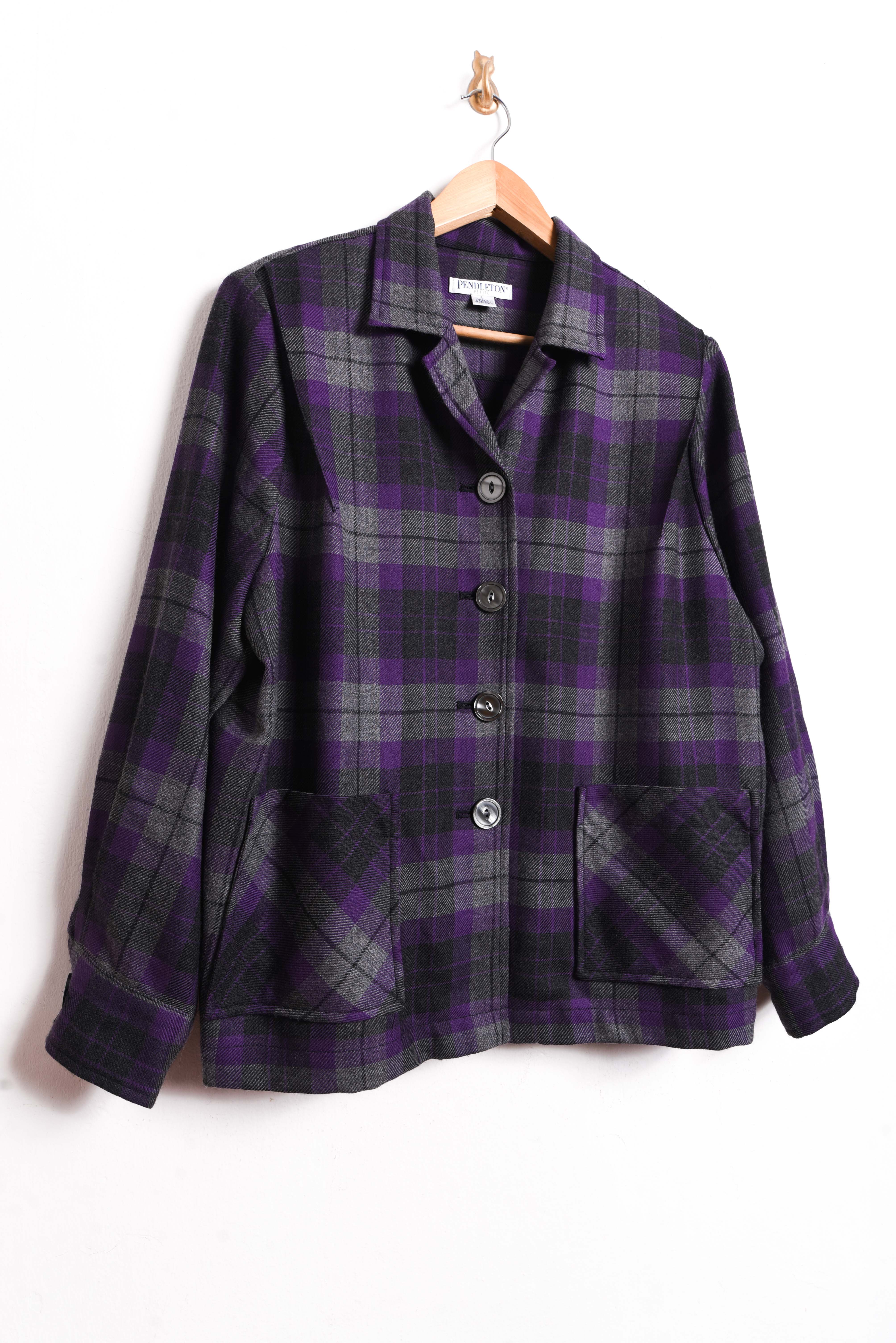 Chaqueta tartán grafito Pendleton lana