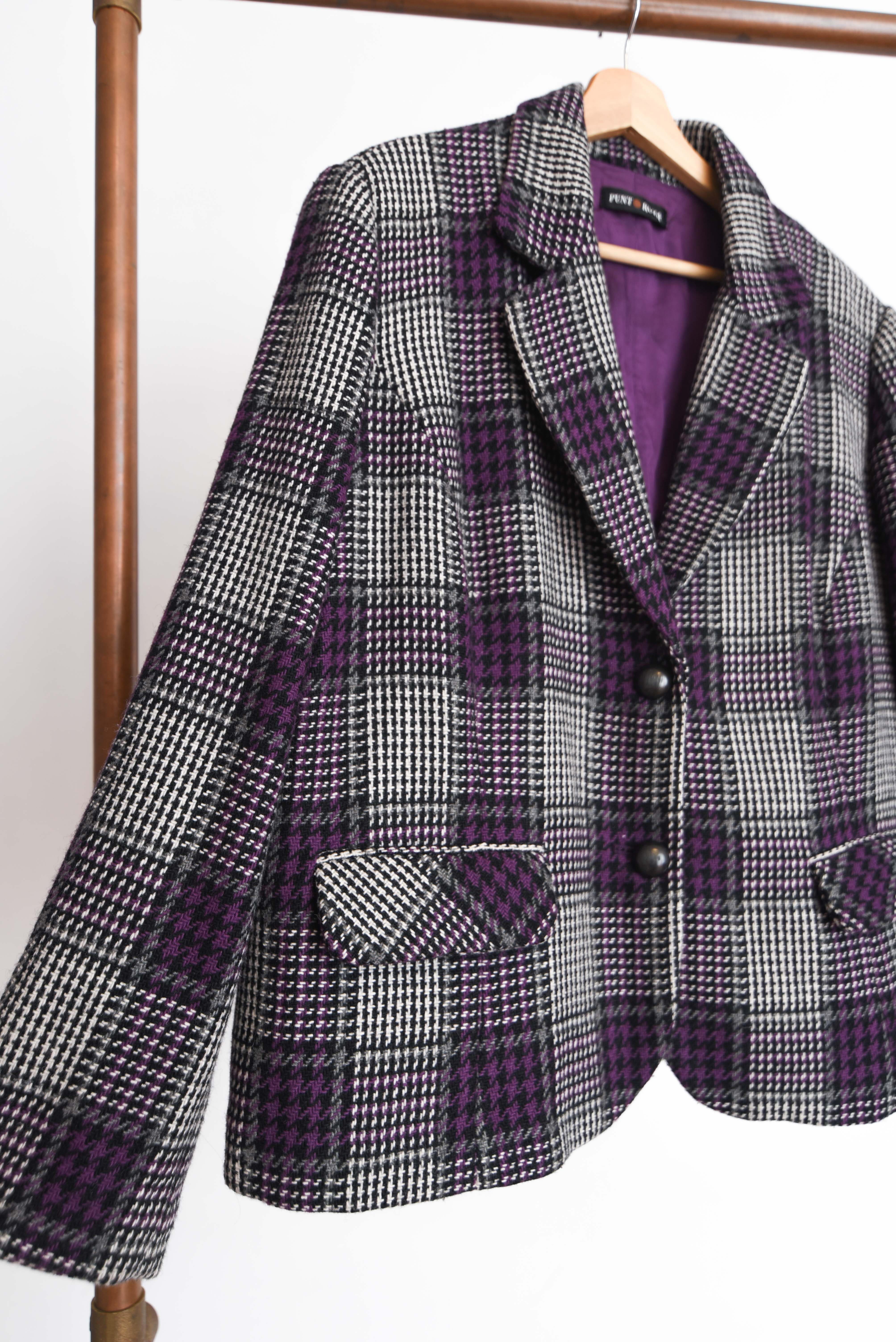 Blazer grafito tartán purple