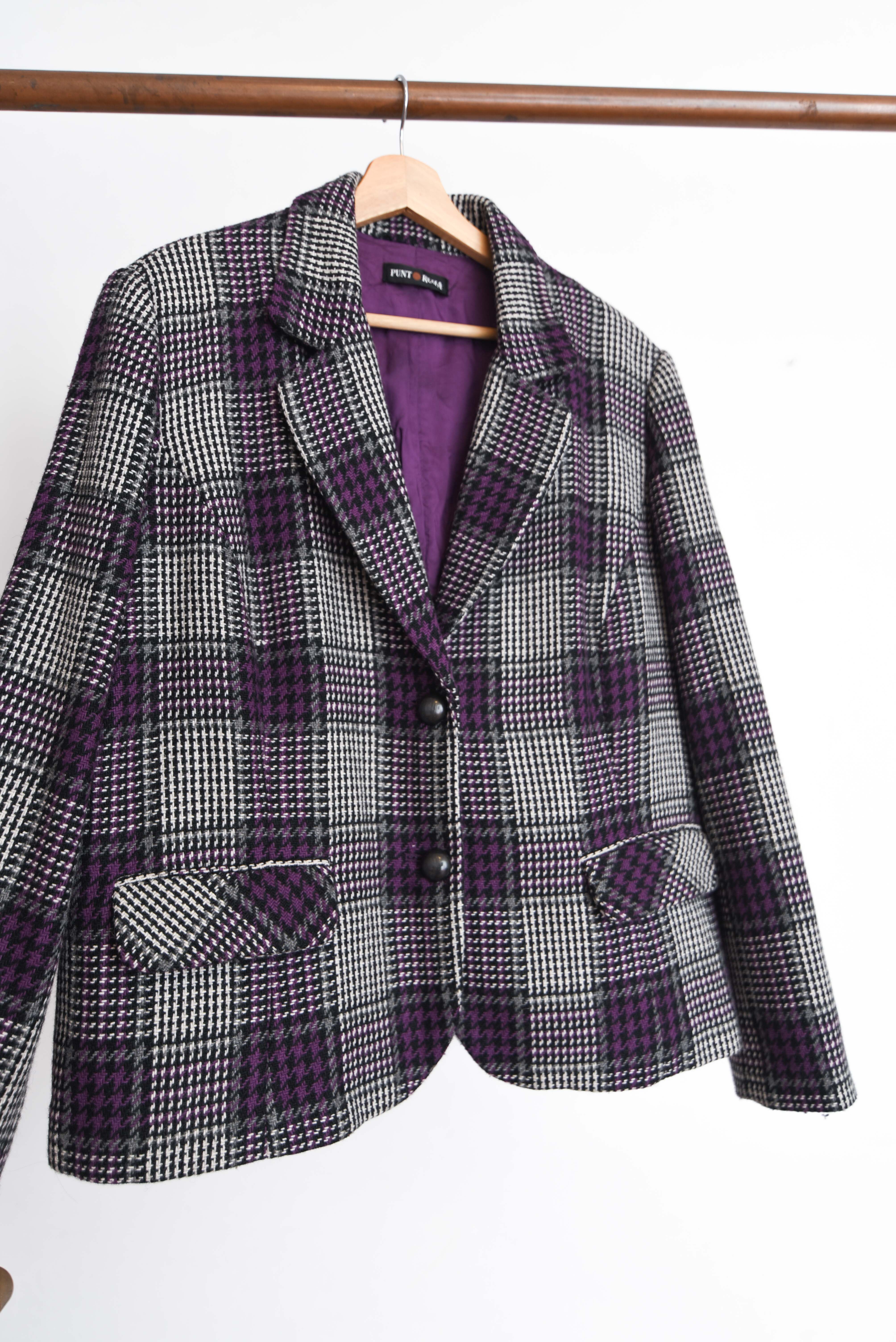 Blazer grafito tartán purple