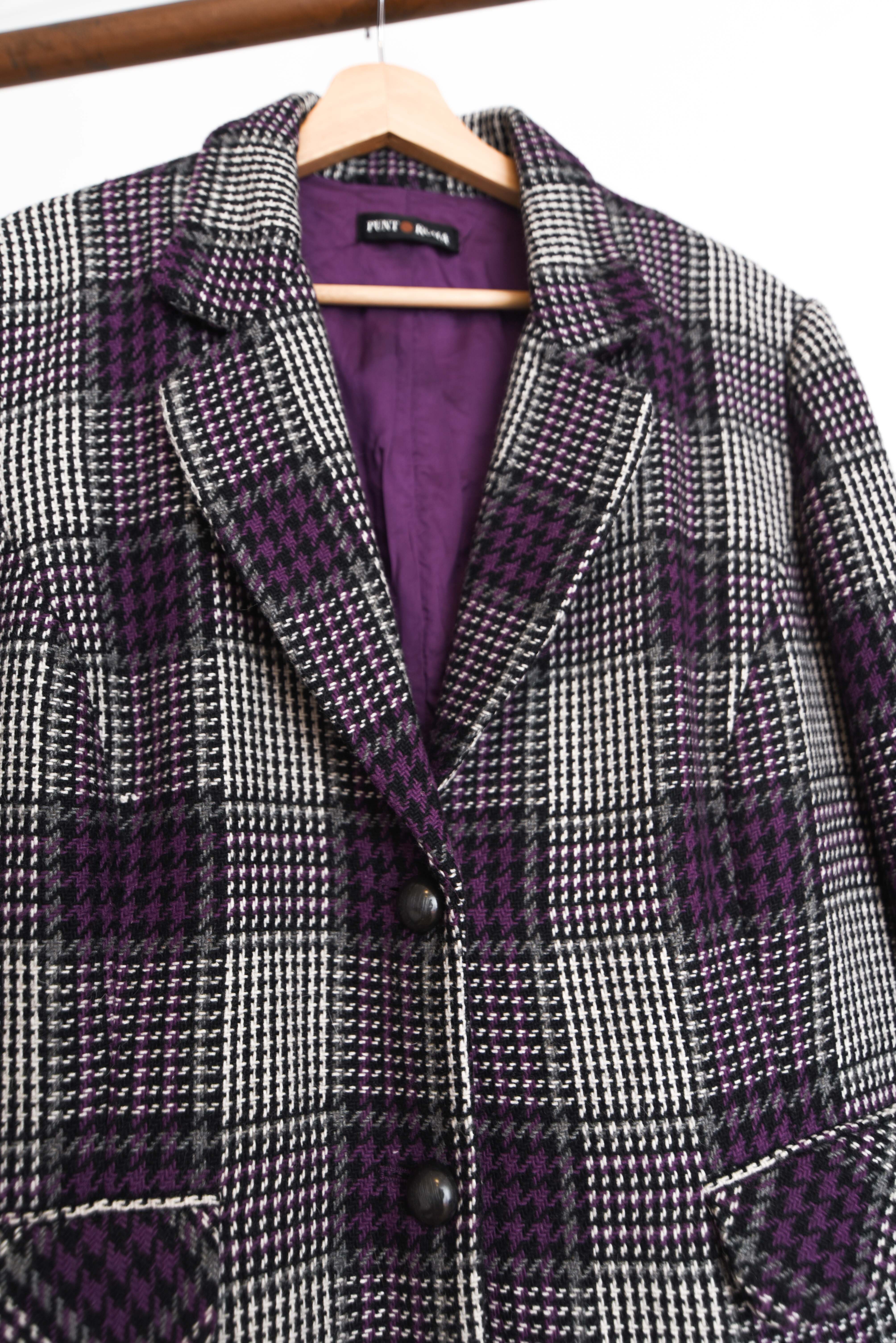 Blazer grafito tartán purple