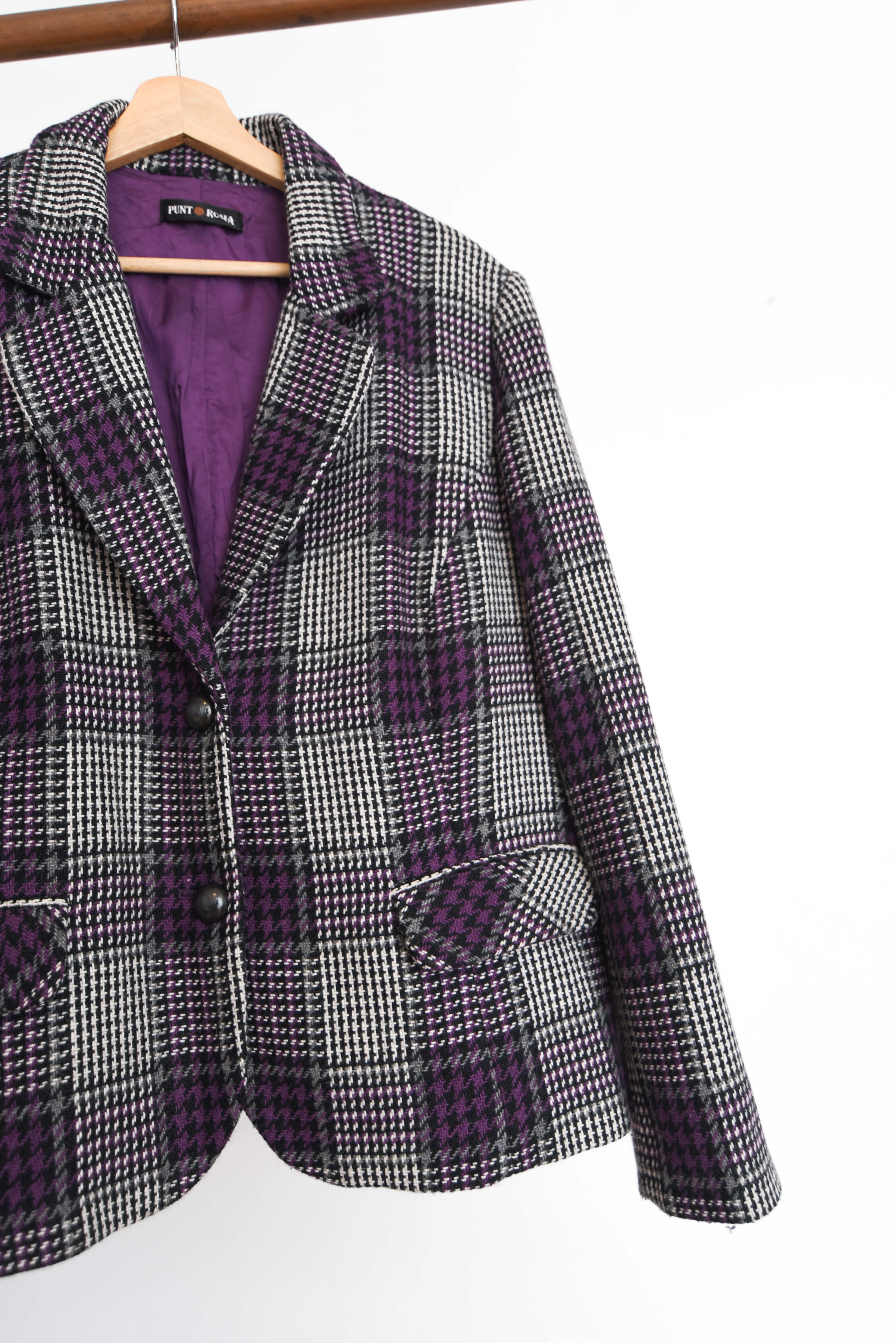 Blazer grafito tartán purple