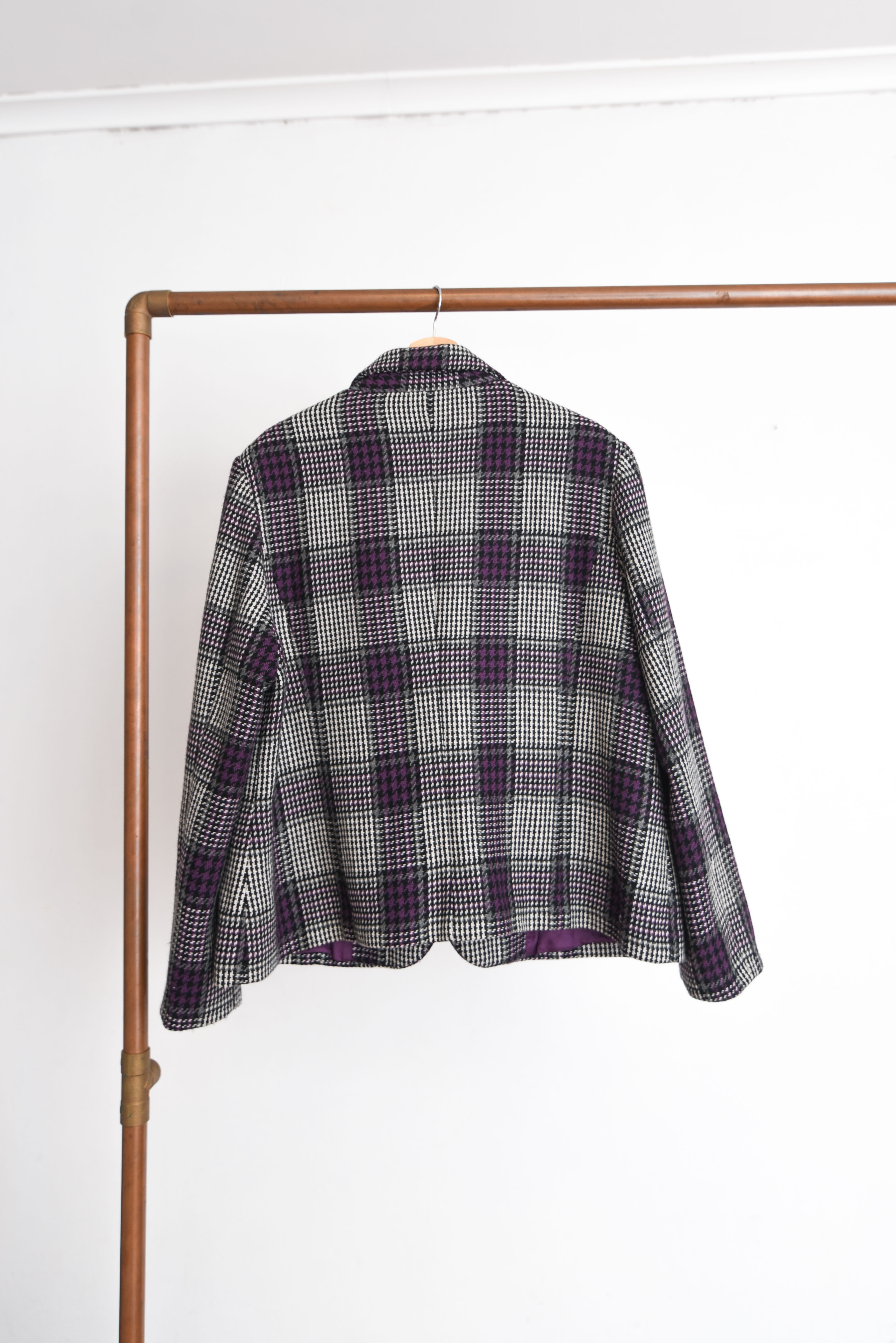 Blazer grafito tartán purple