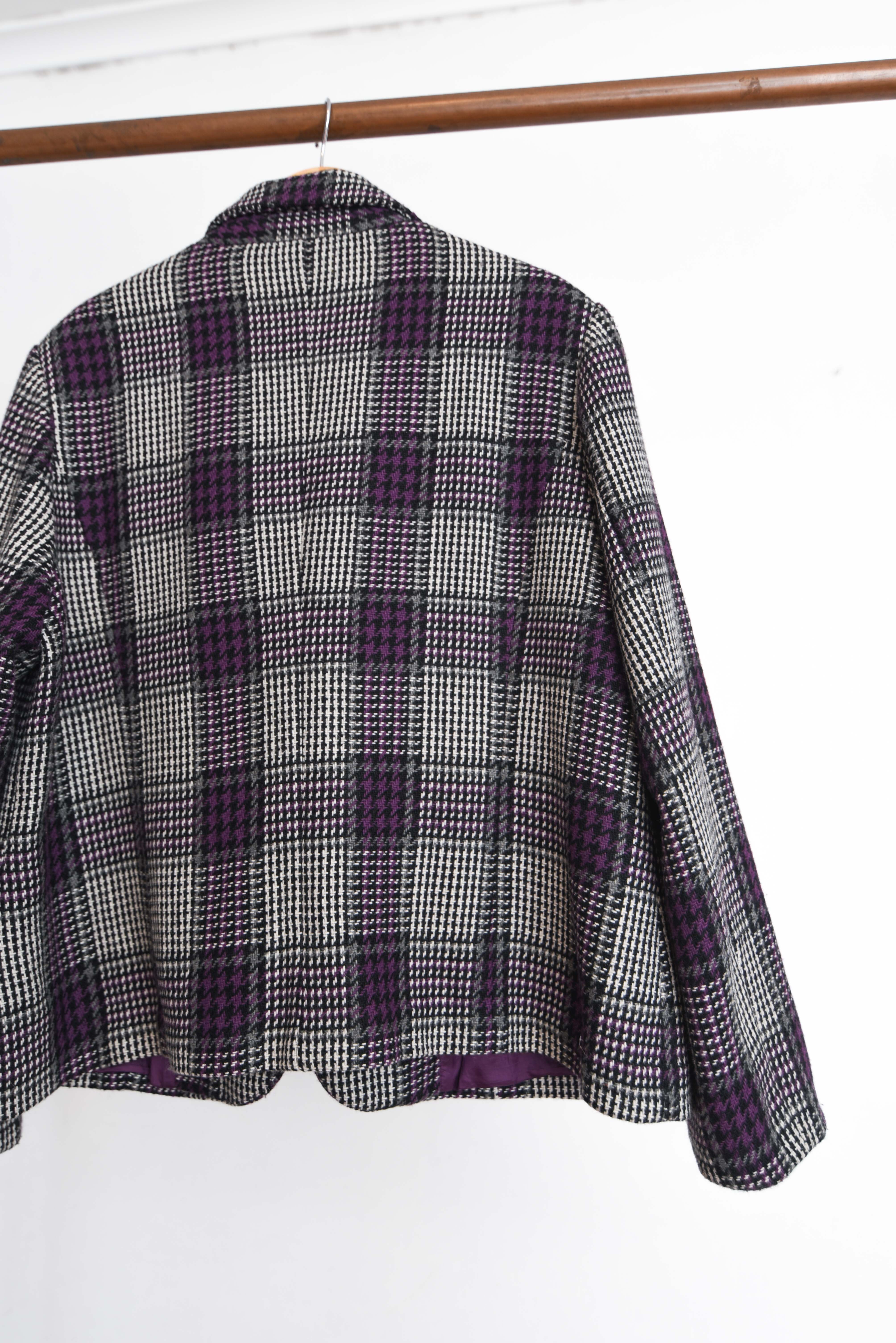 Blazer grafito tartán purple