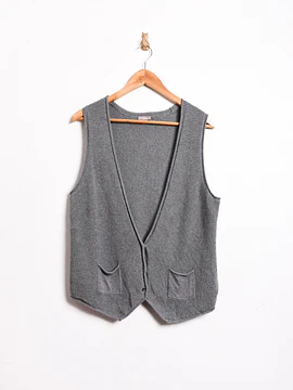 Sweater vest gris botones
