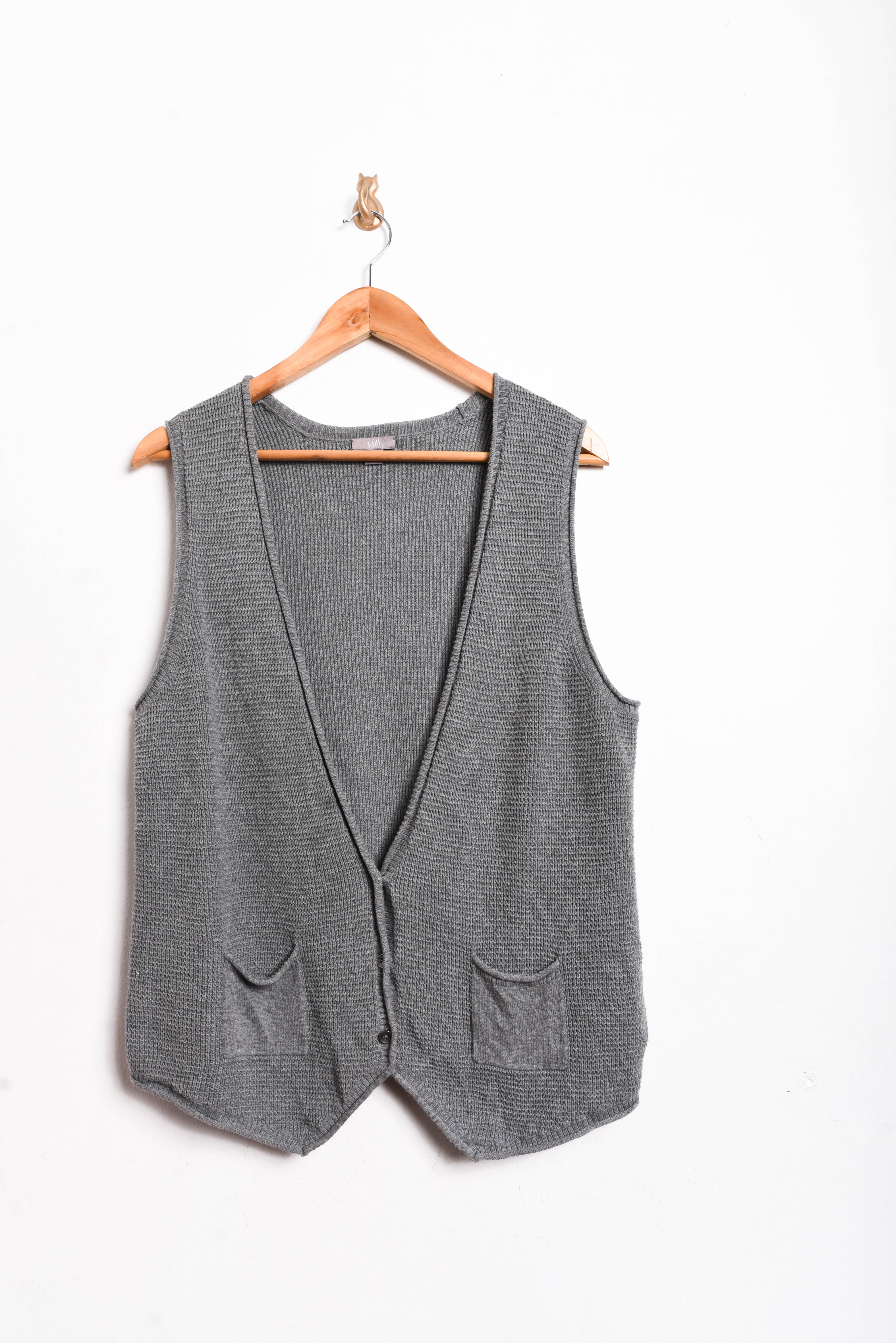 Sweater vest gris botones