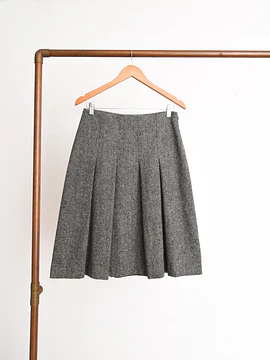 Falda gris espiga lana y seda