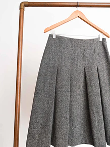 Falda gris espiga lana y seda
