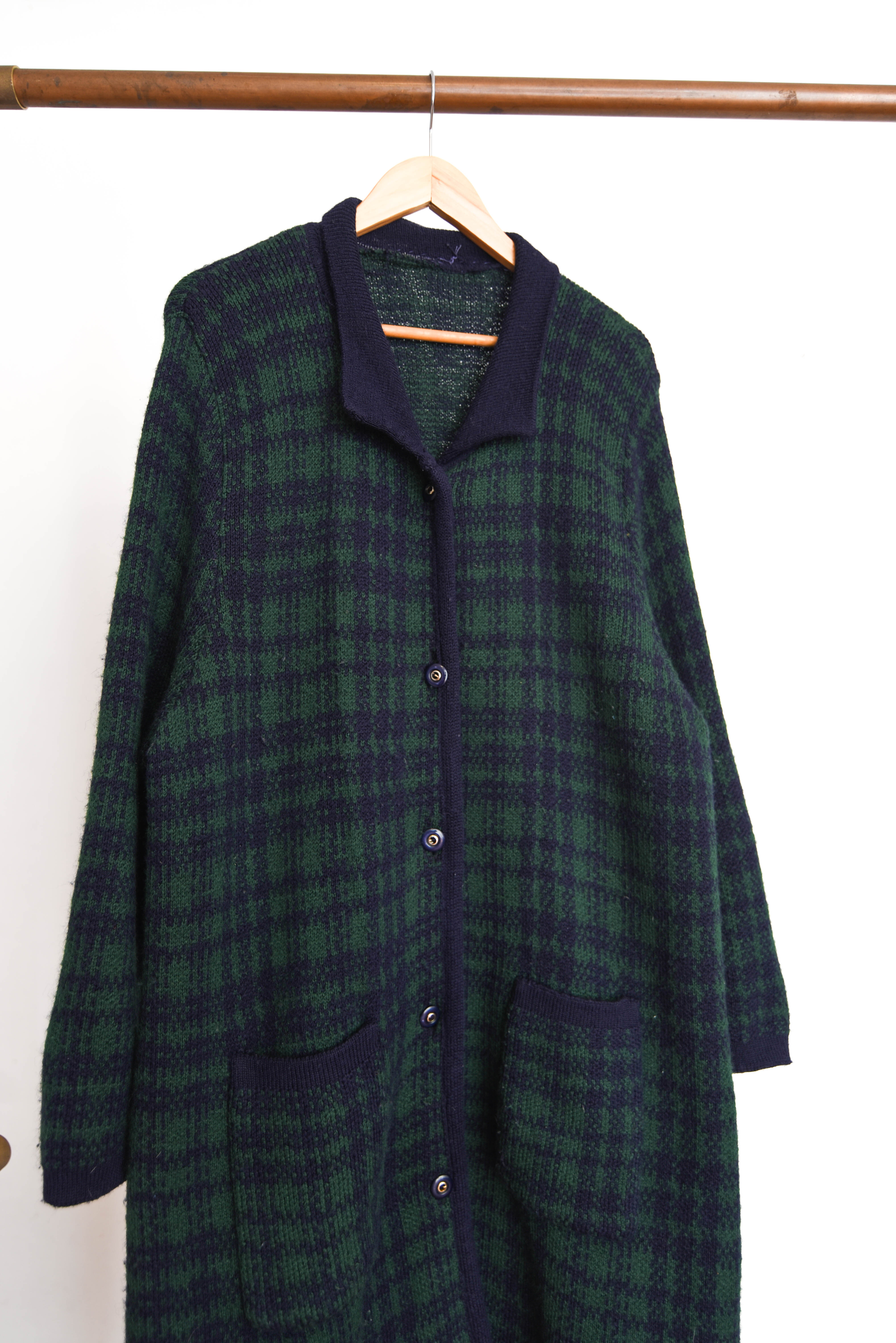 Maxi cardigan navy green vintage