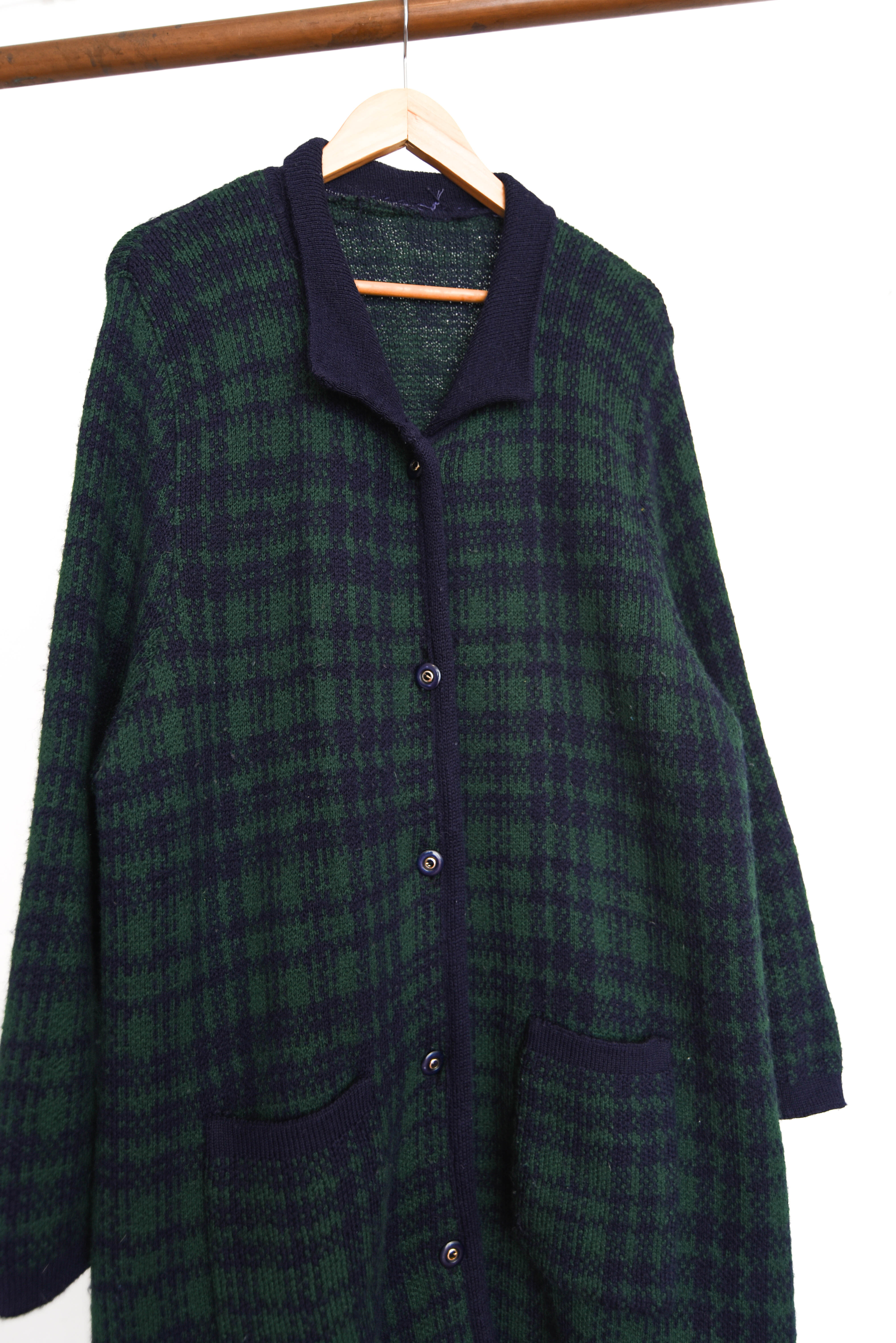 Maxi cardigan navy green vintage