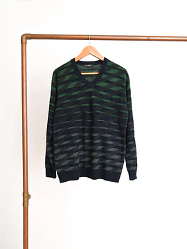 Chaleco dark green geométrico vintage